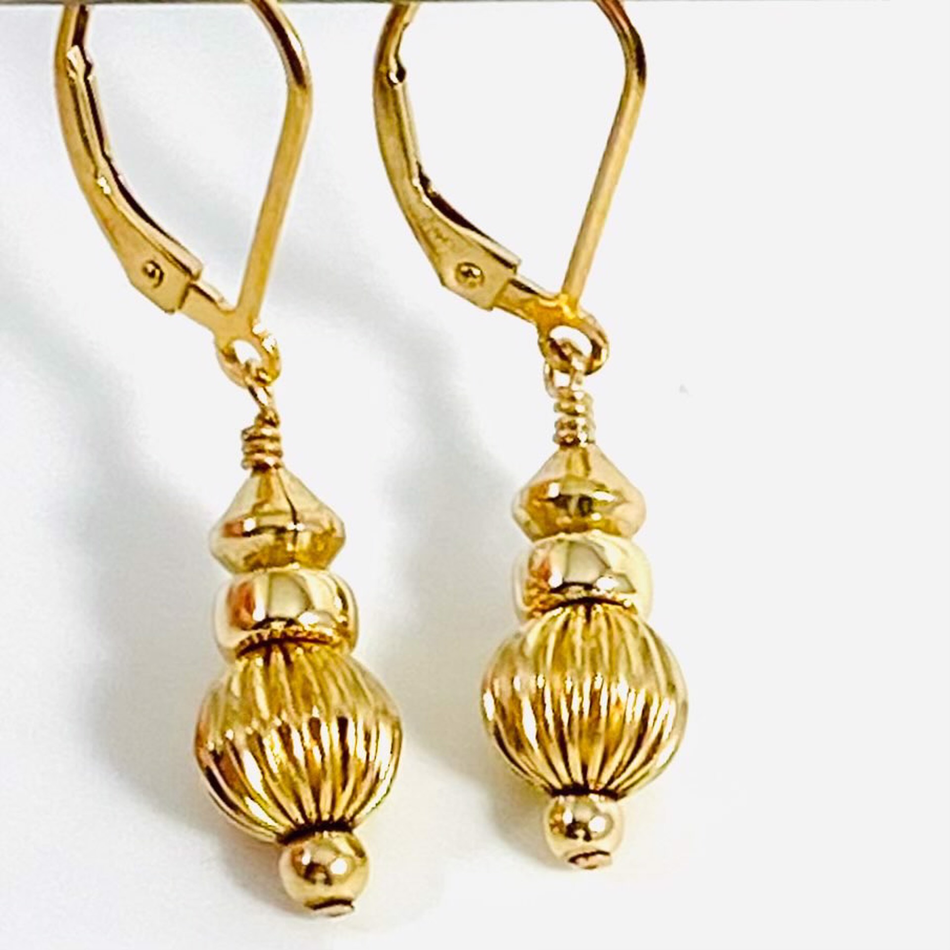Gold Bead Earrings SHOSH21-M by Shoshannah Weinisch