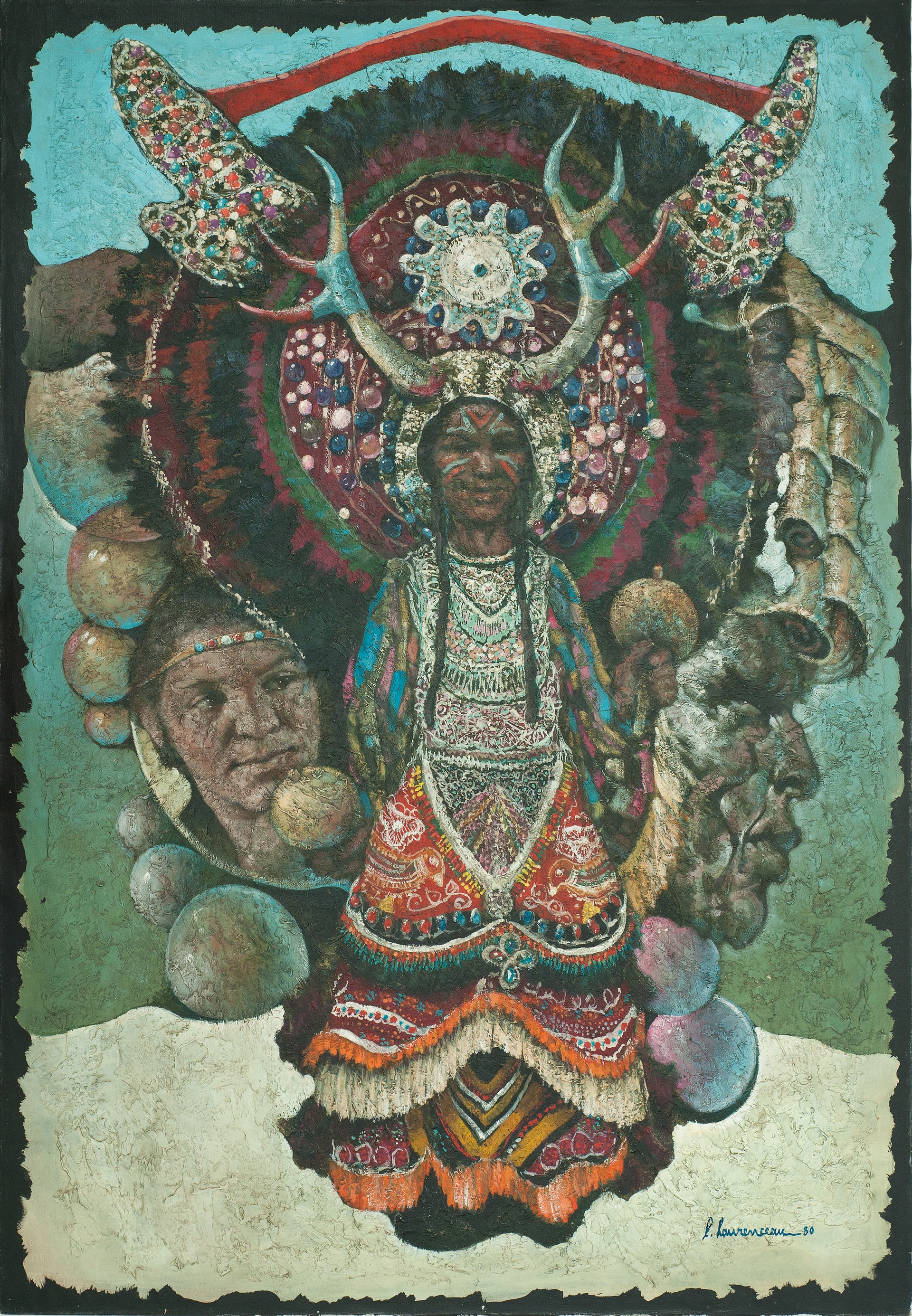 The Indian  #75-3-96GSN by Lyonel Laurenceau (Haitian, b. 1942)