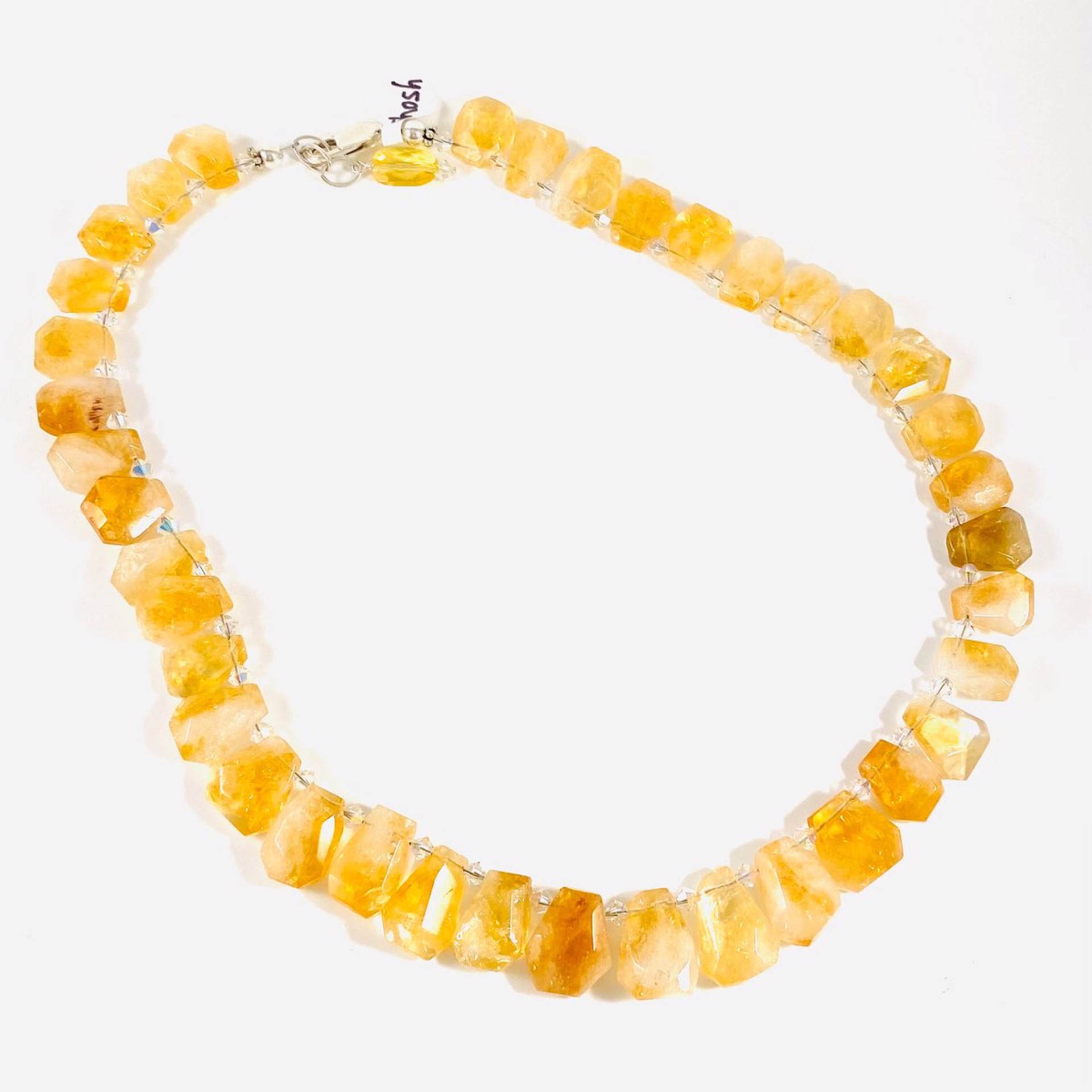 Faceted Citrine and Swarovski Brios Necklace SHOSH22-6 by Shoshannah Weinisch