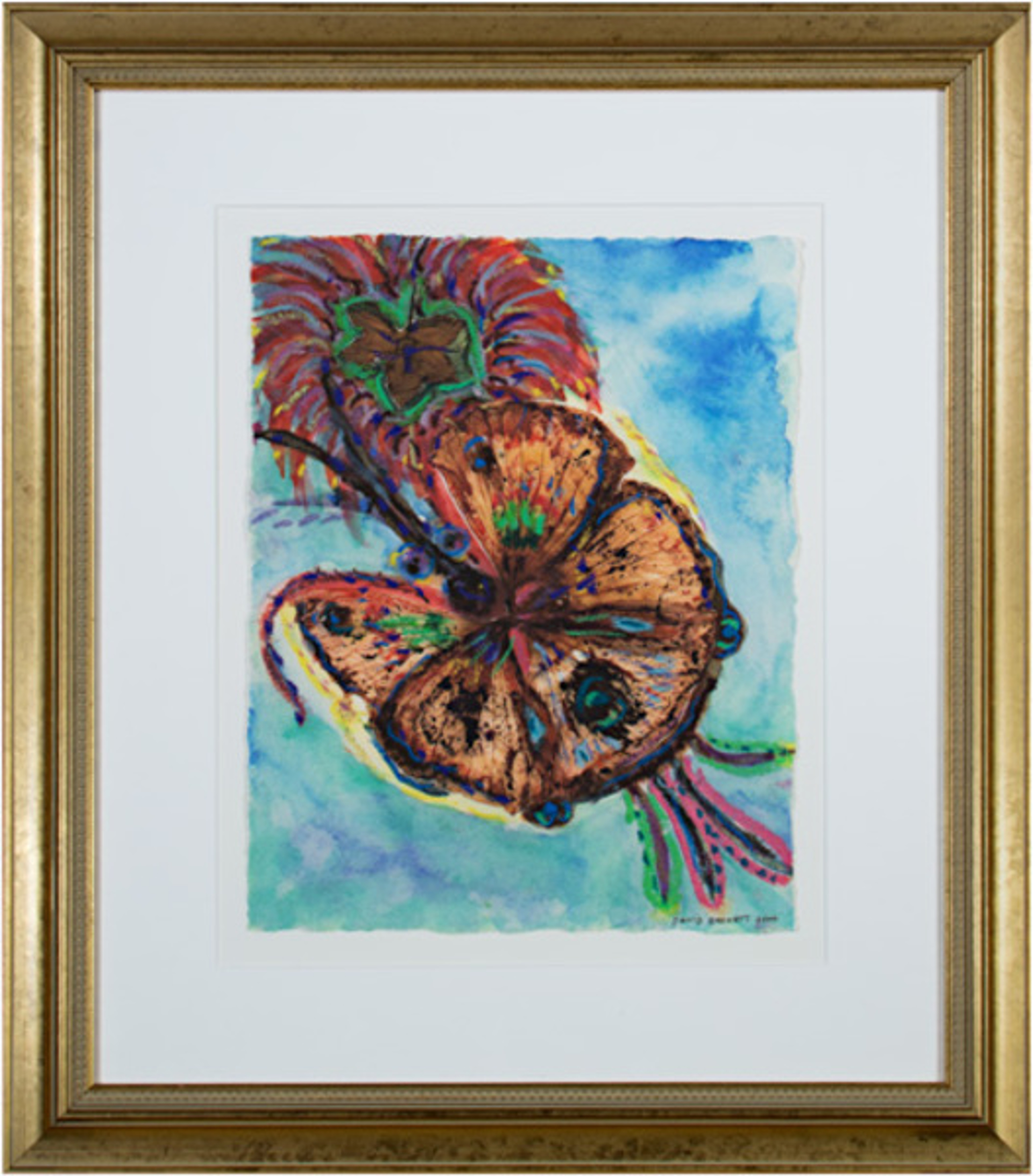 Giant Hybrid Hibiscus Butterfly with Flower by David Barnett