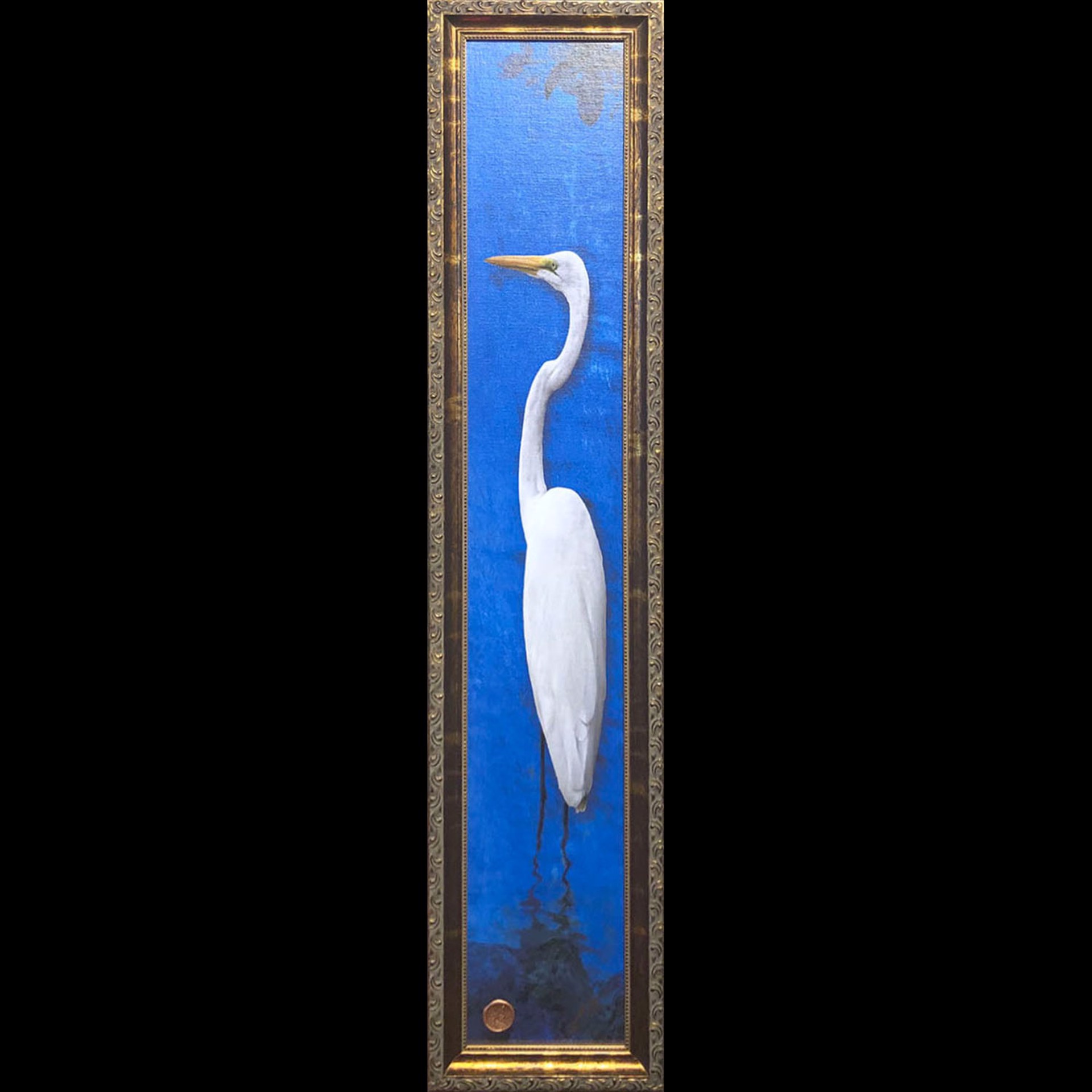 Solo Egret-Blue w/Gold Frame by Bob Coates