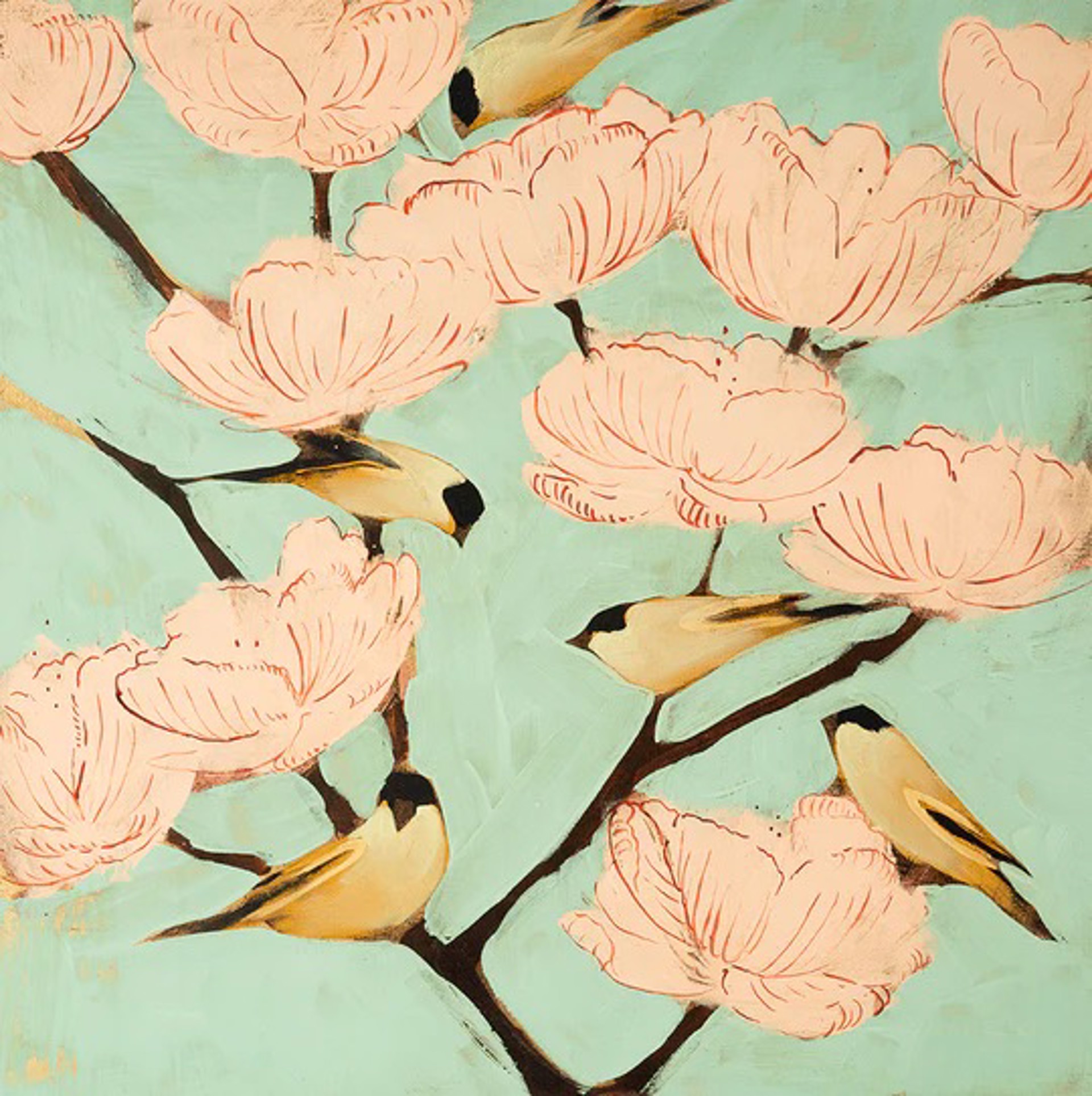 Blossoms & Finches by Joseph Bradley