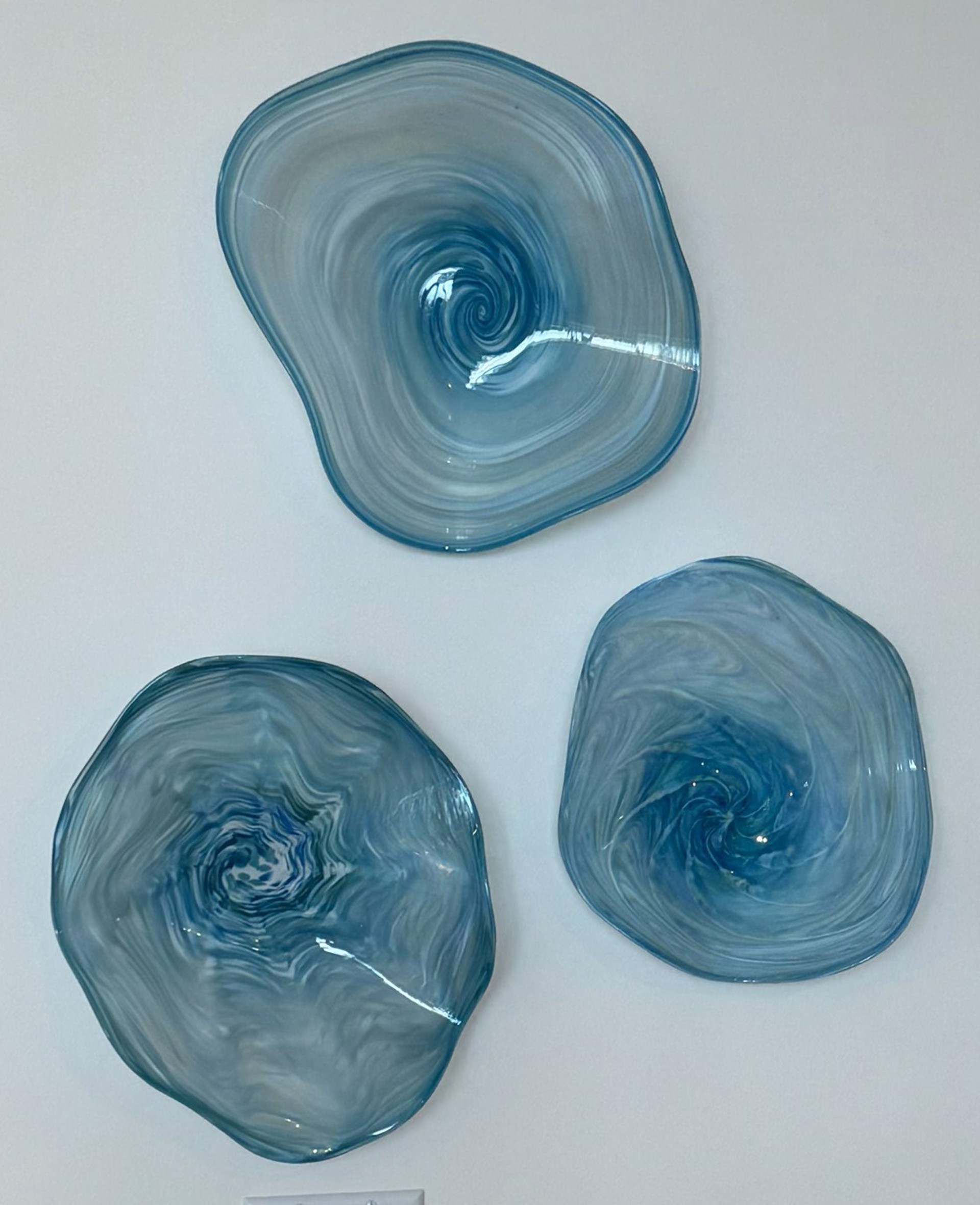 3 small blossom glass installation by T. Miller