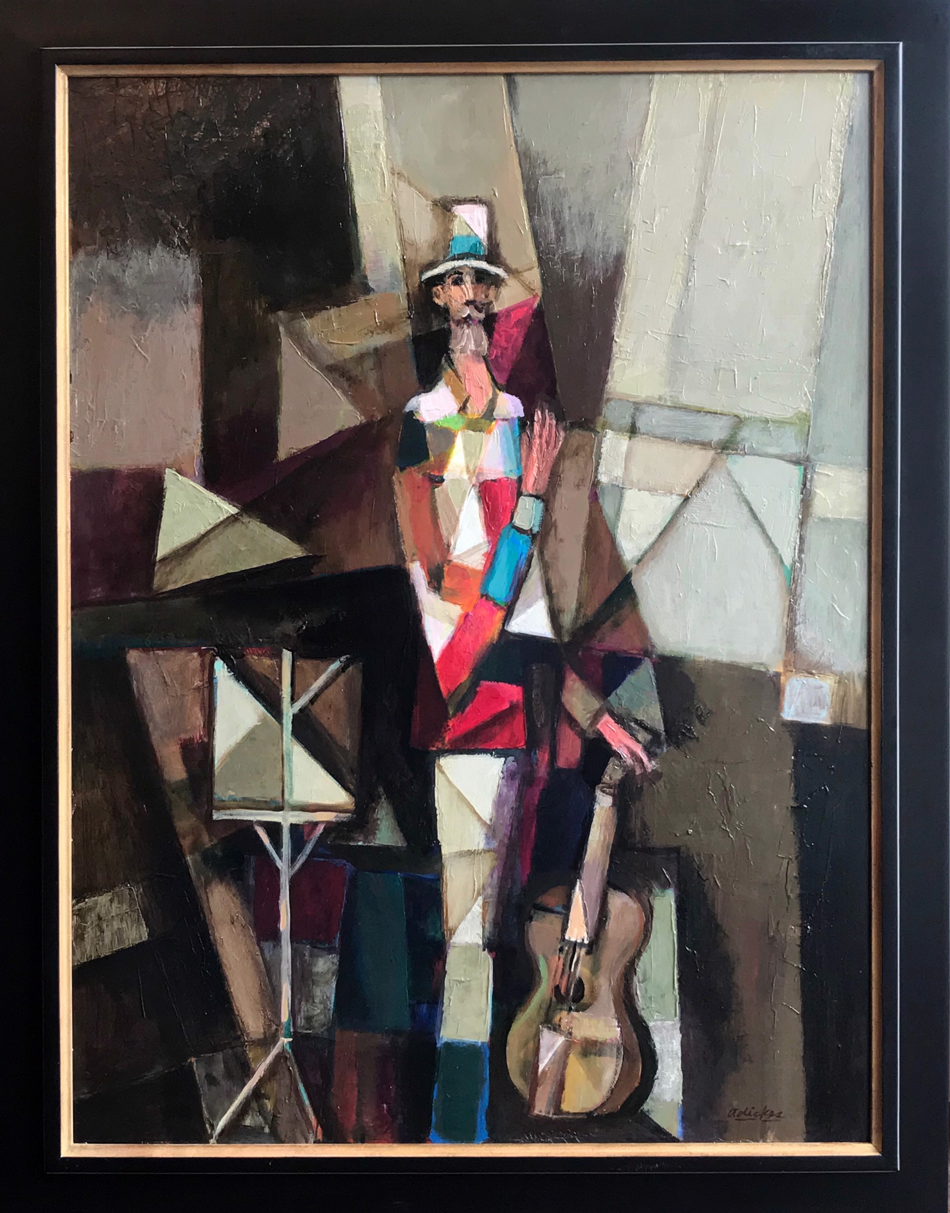 Cubism Man With Guitar  by David Adickes