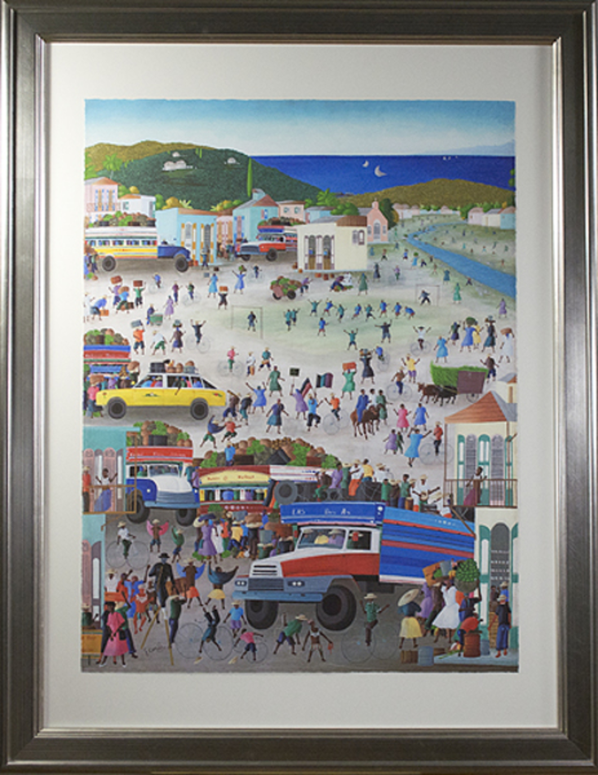 Haitian Village Market by the Sea by Fritz Camille (Haitian)