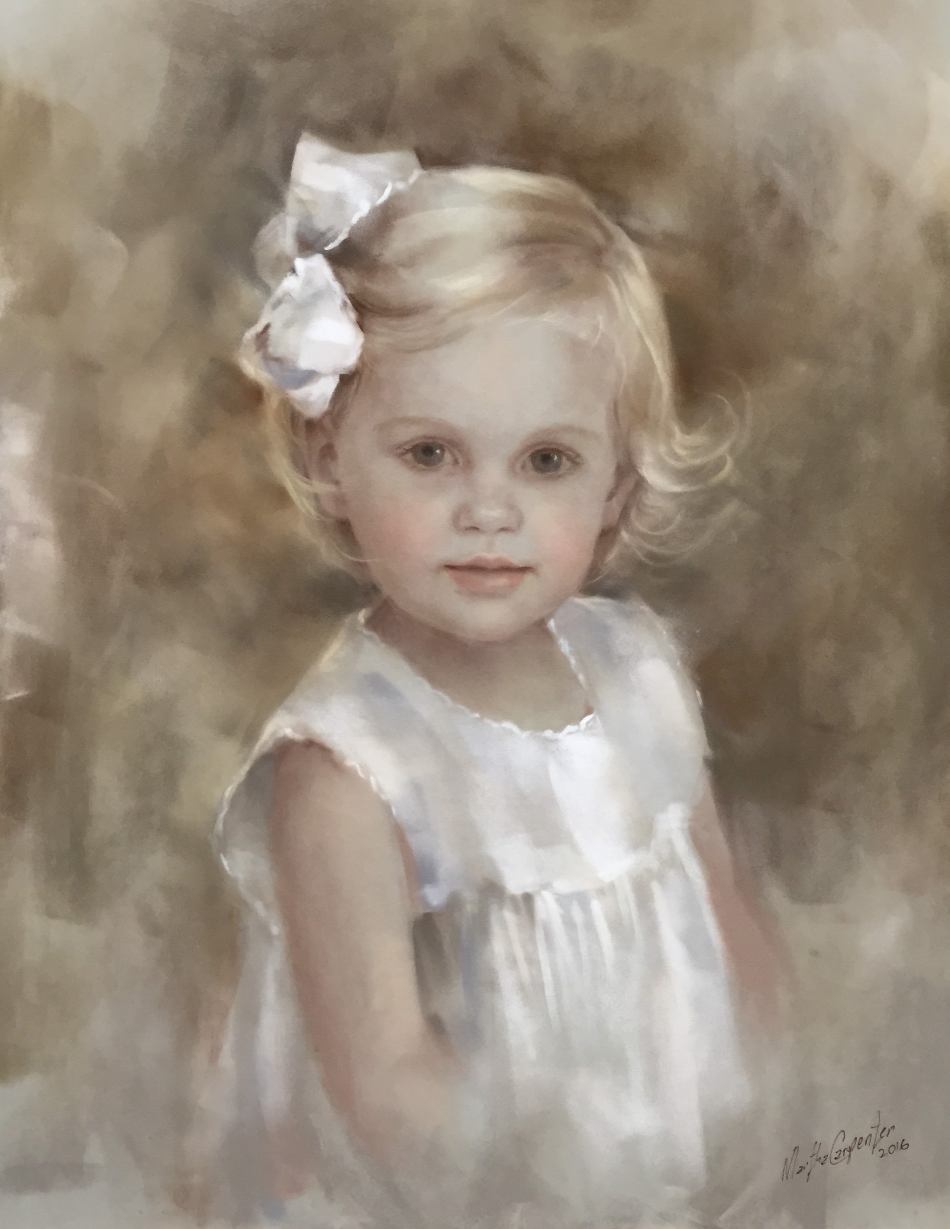 By Commission . Pastel in Sepia Tones by Martha Carpenter