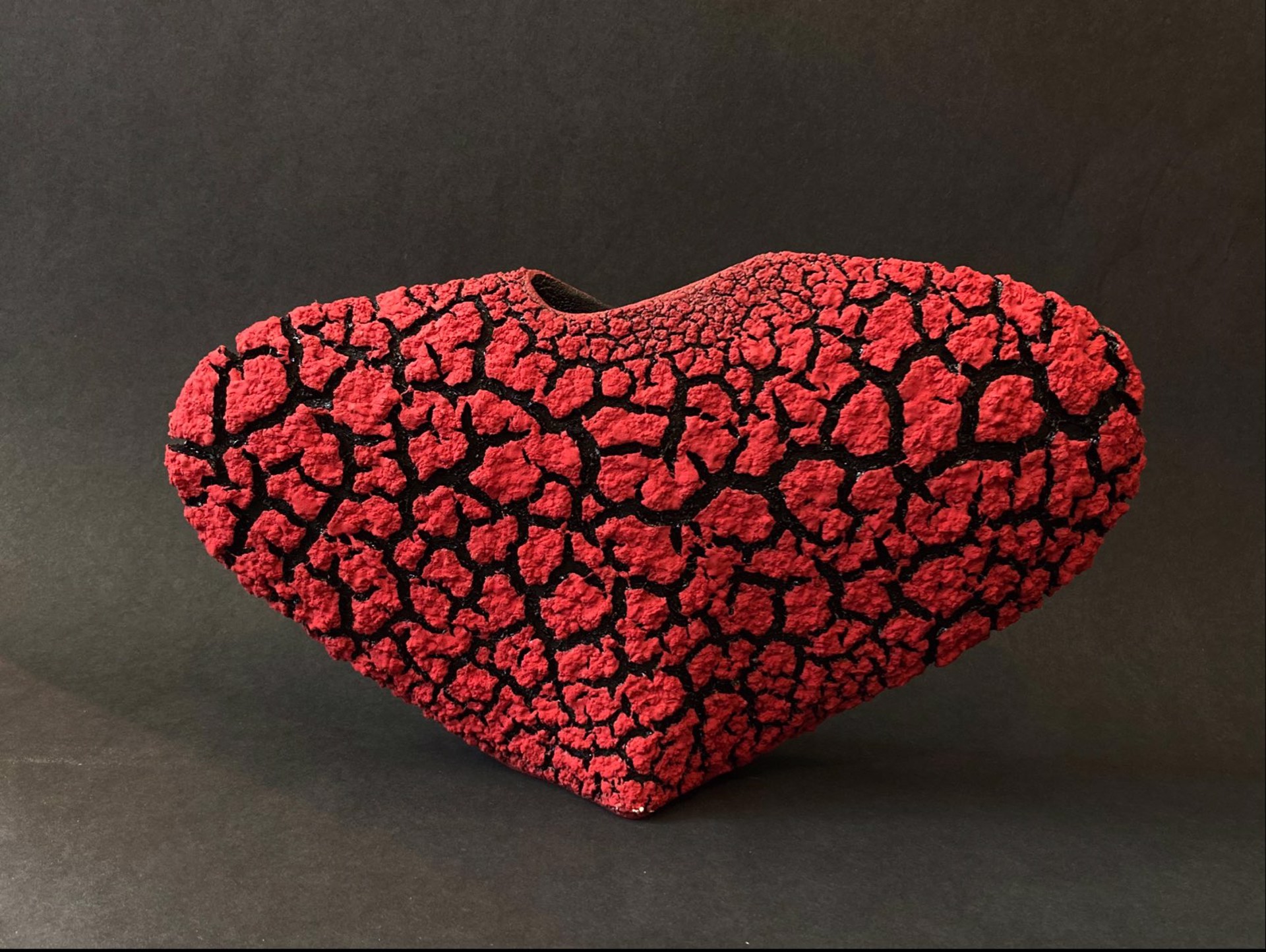 Red Pategonia Vase # 129 by Randy O' Brien