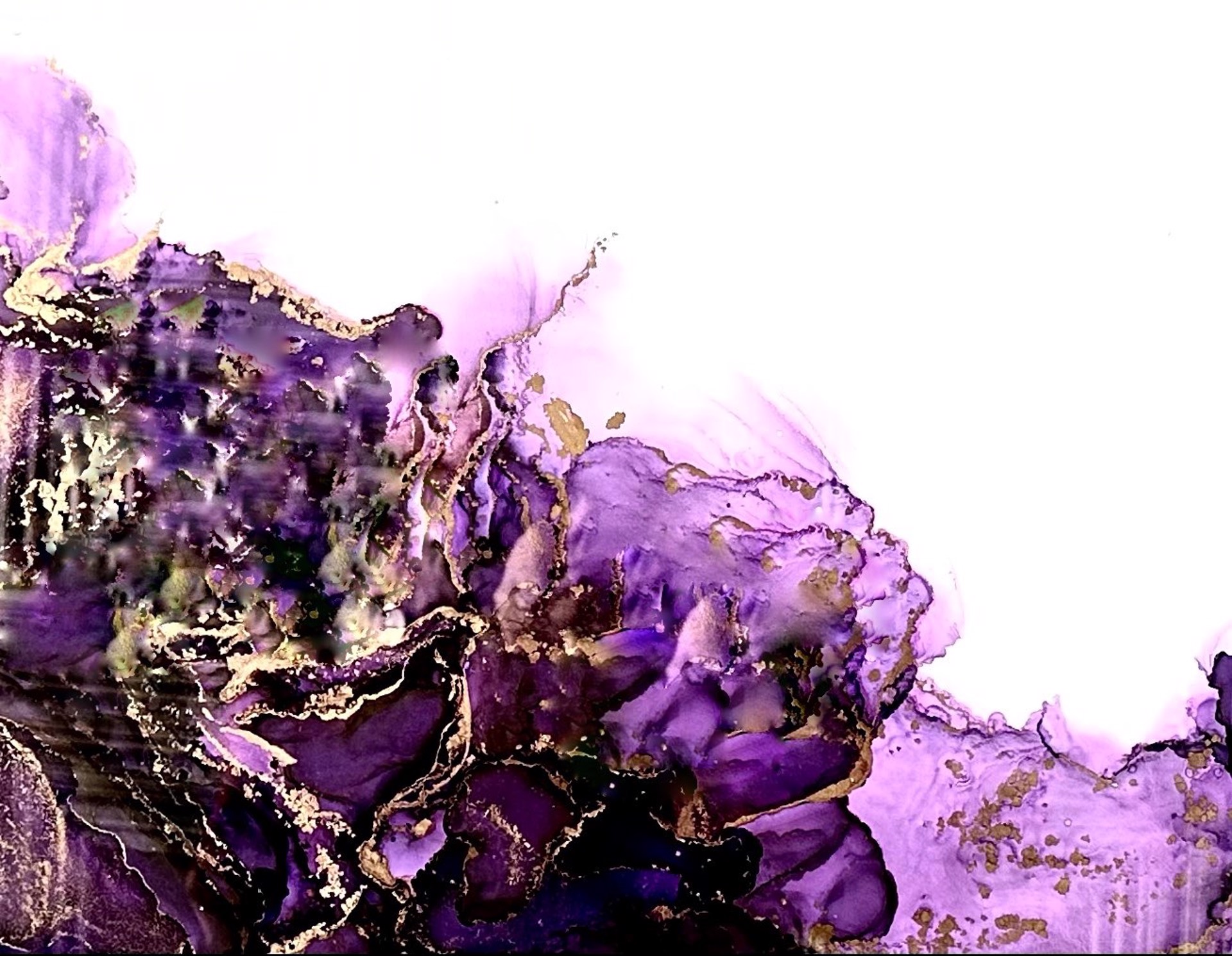 Purple and Gold (framed) by Elina Li