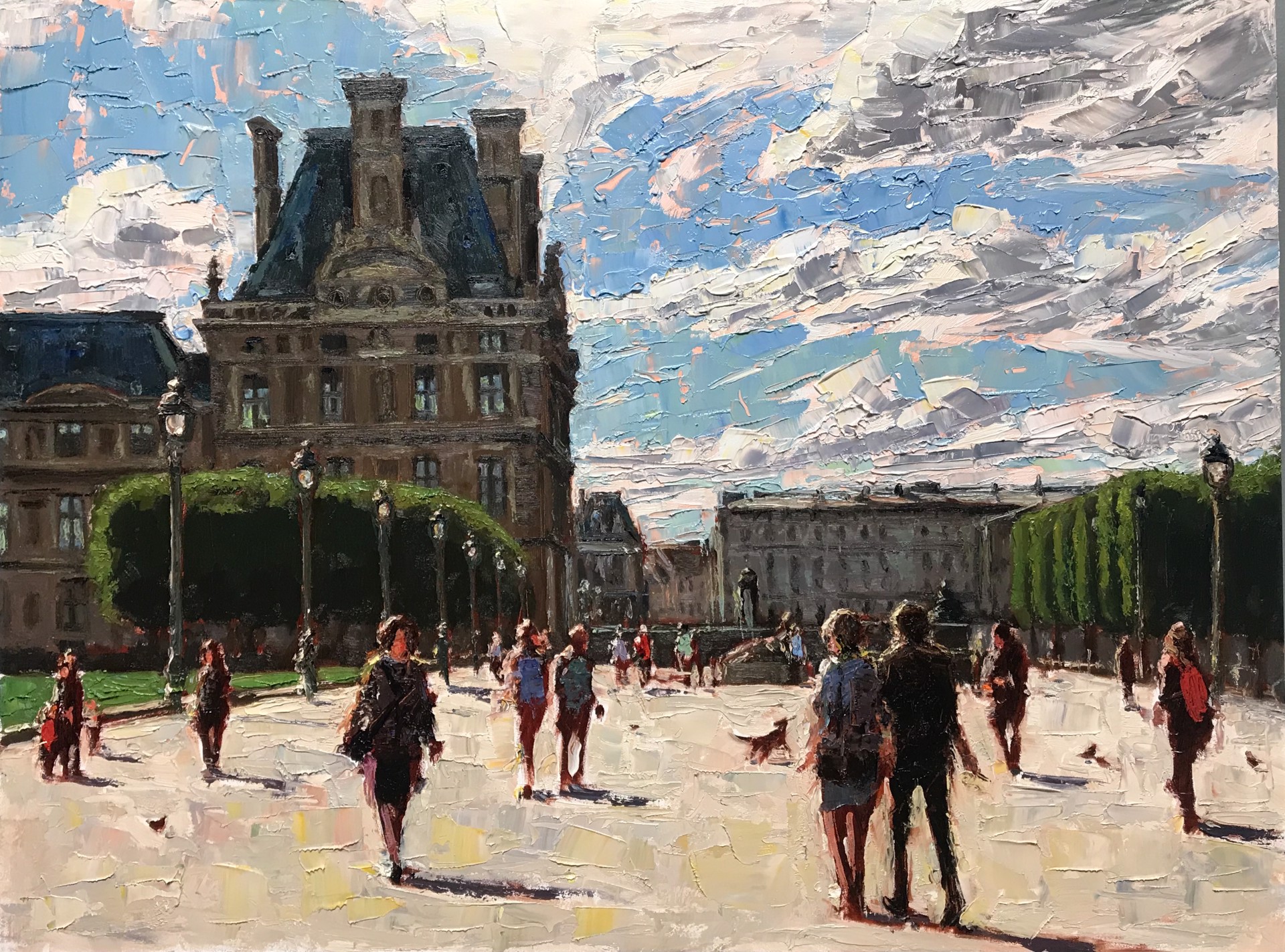 "Long Walks in Paris" original oil painting by Brett Weaver