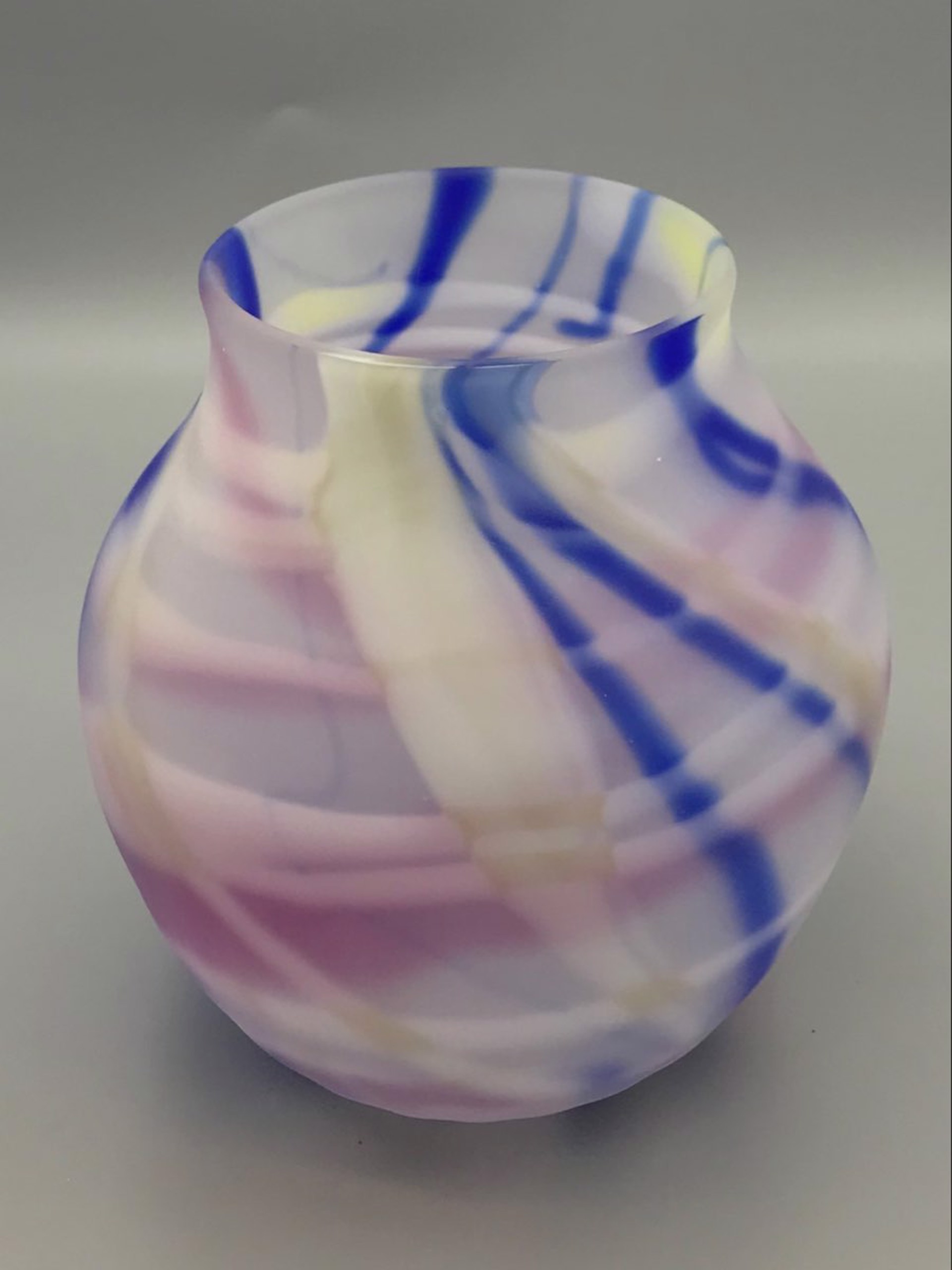 Pink, White, Blue Vase by Rene Culler