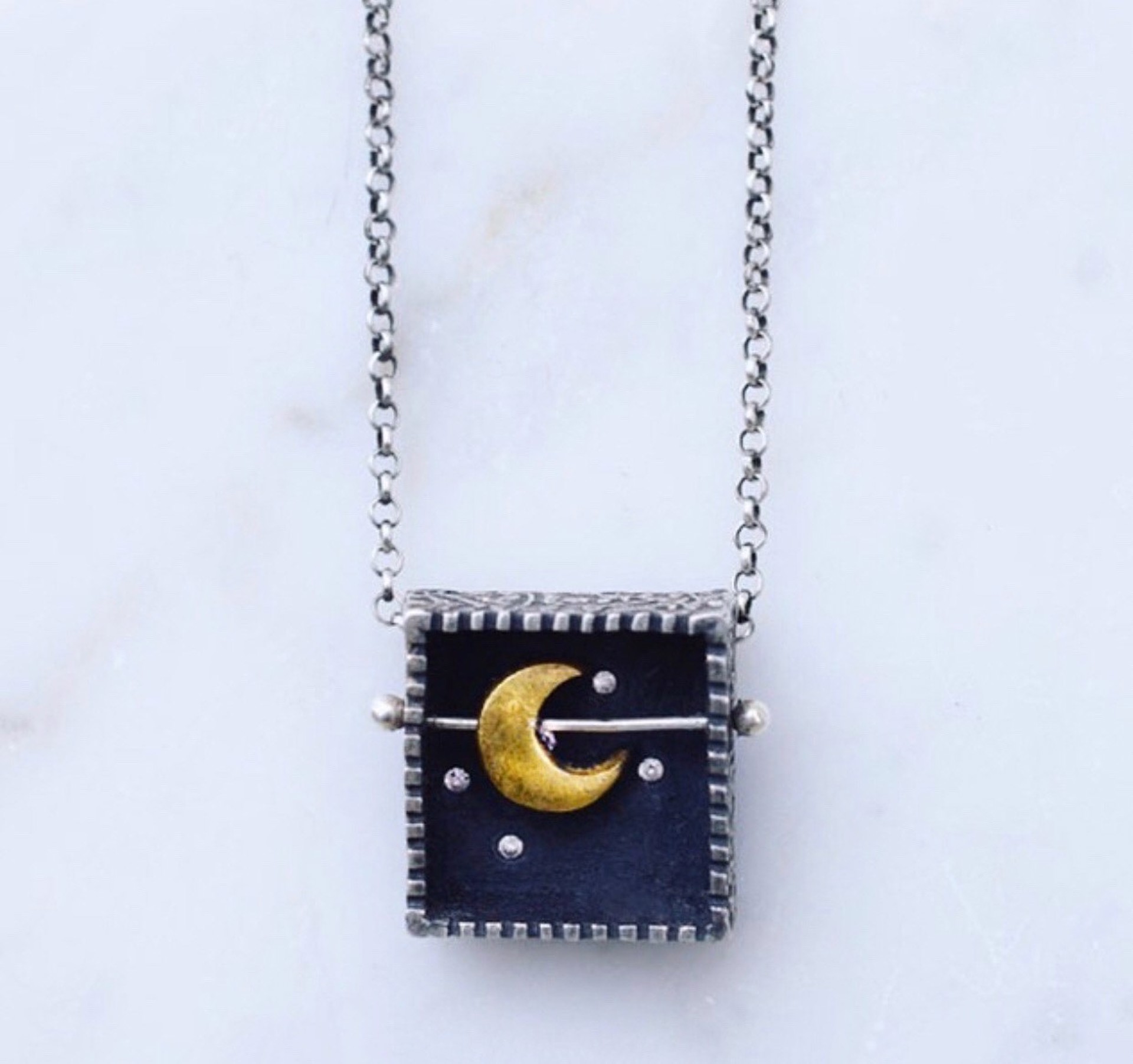 Sliding Moon & Stars Necklace by Terry Williams Brau