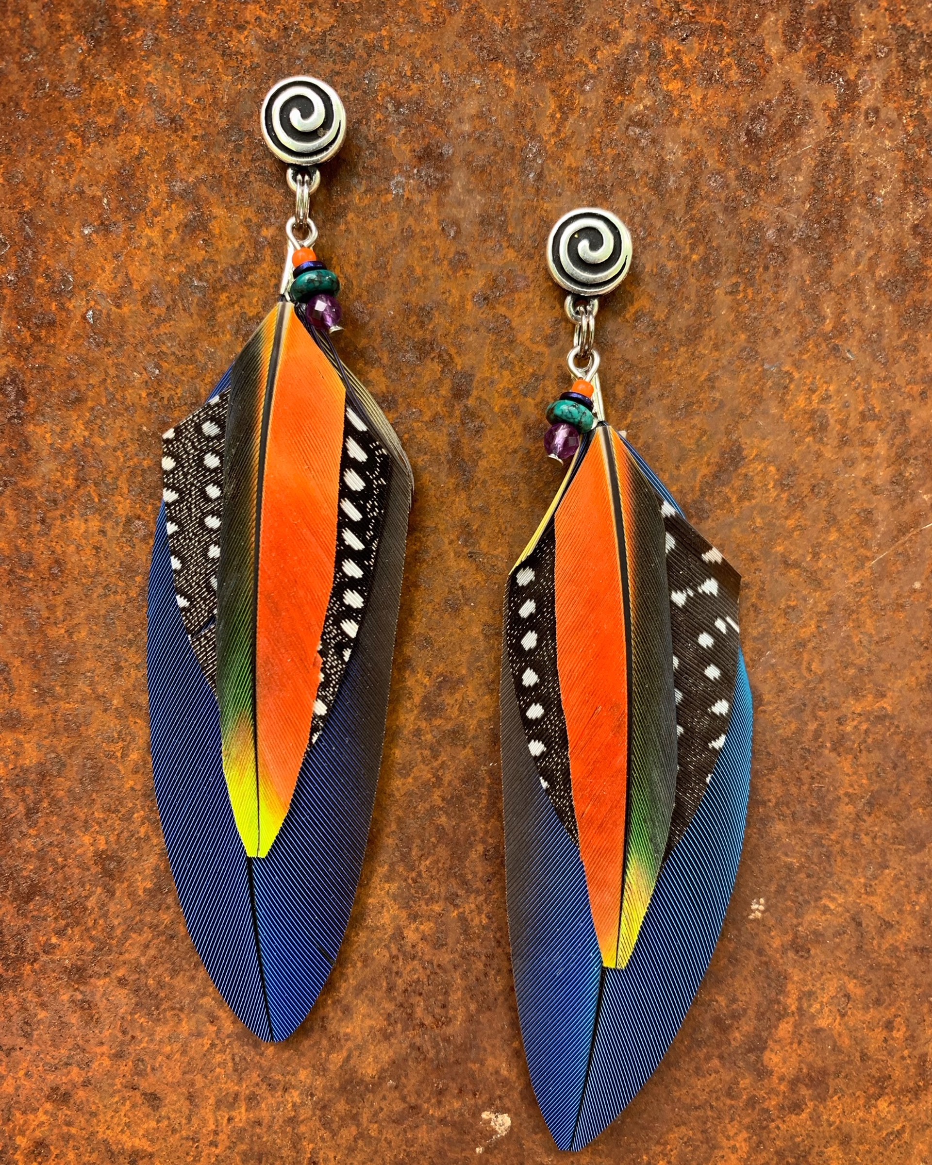 K835 Parrot Earrings by Kelly Ormsby