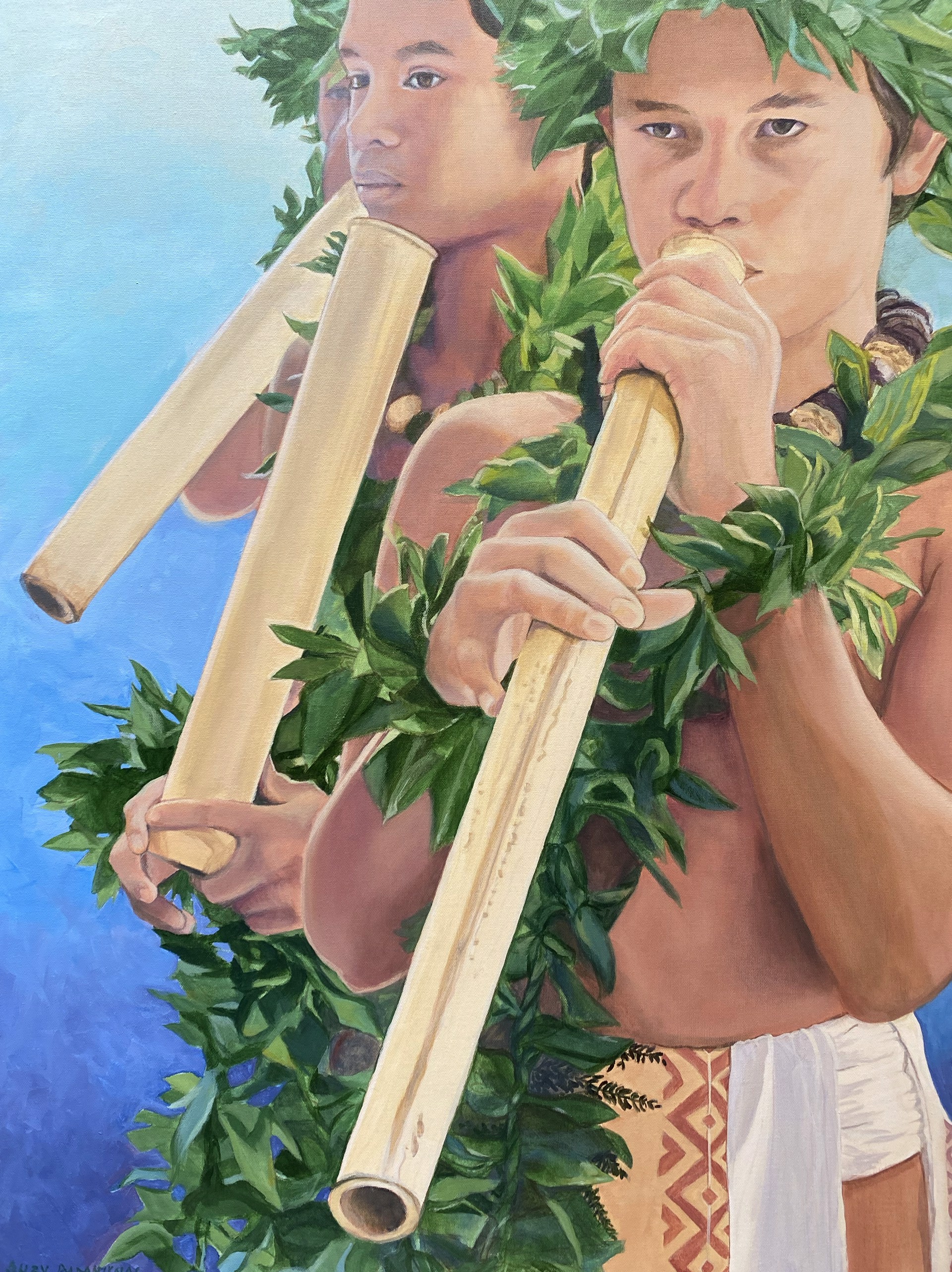 Three Kane with Bamboo Flutes by Suzy Papanikolas