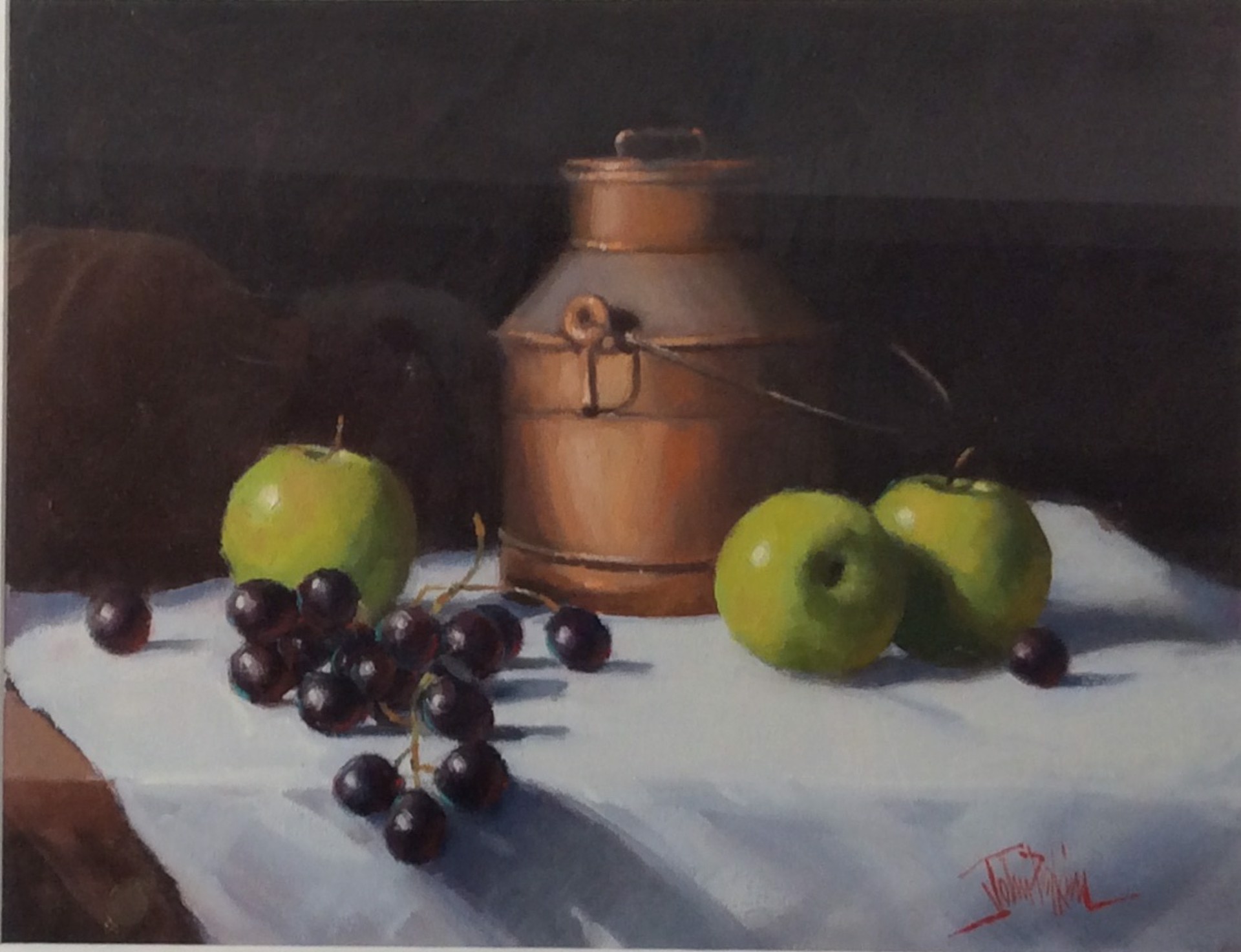 Apple and Grapes by John Perkins