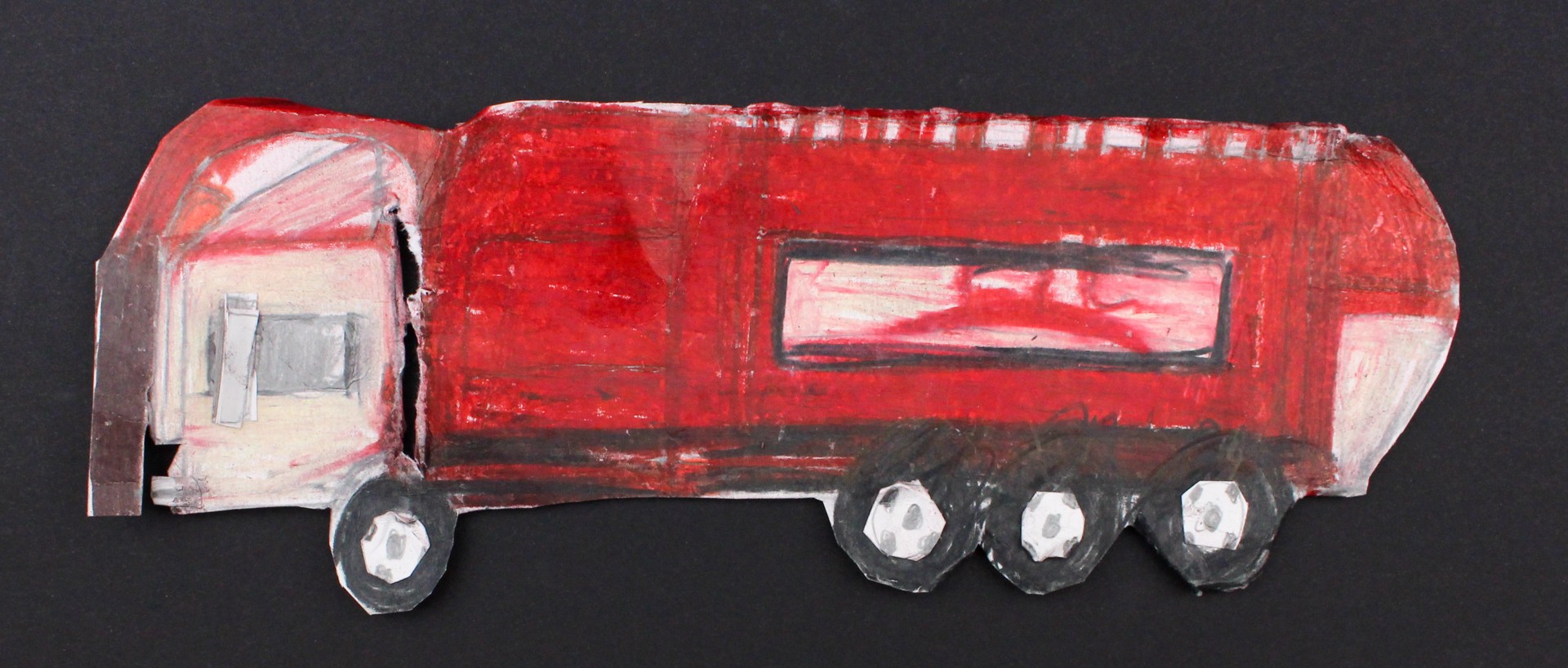 Red Trash Truck by Michael Haynes