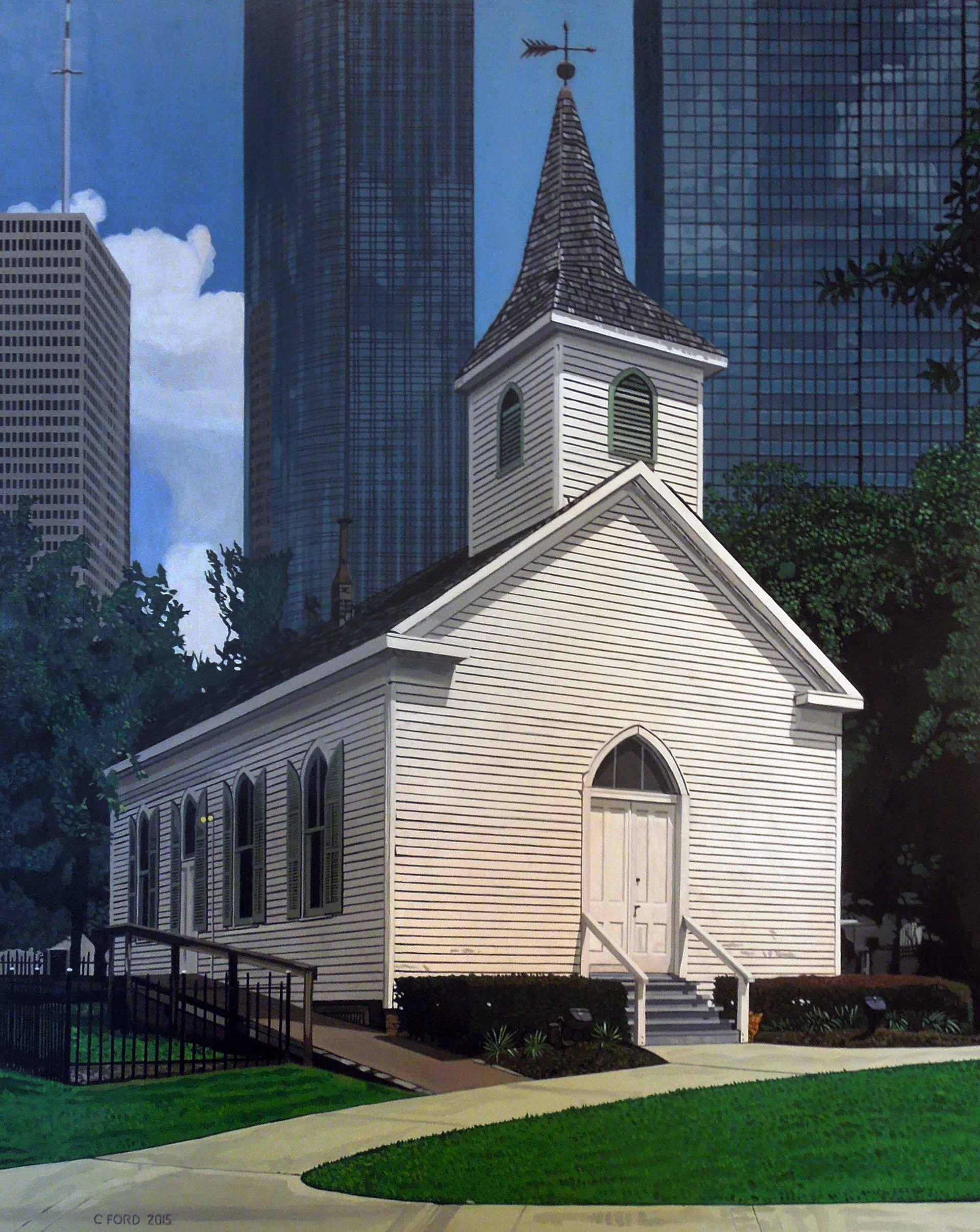 St. John Church, c. 1891, Sam Houston Park by Charles Ford