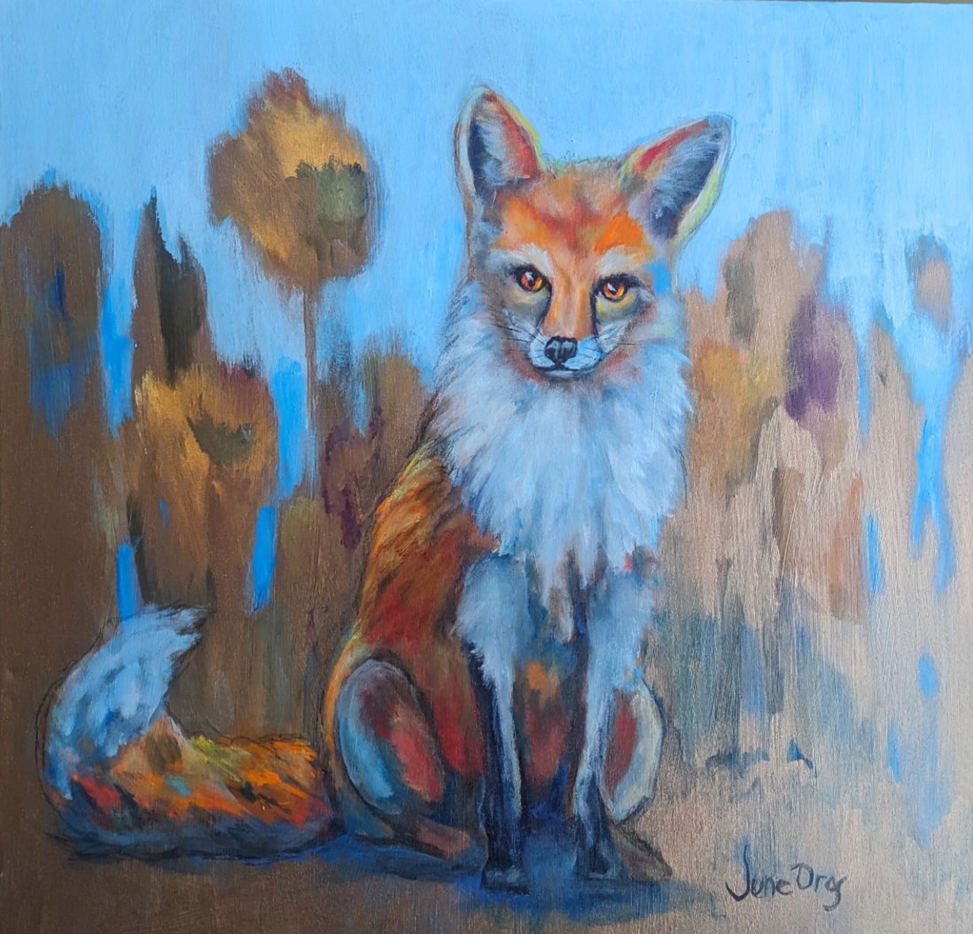 Curiosity Seeks The Fox..... by June Oros