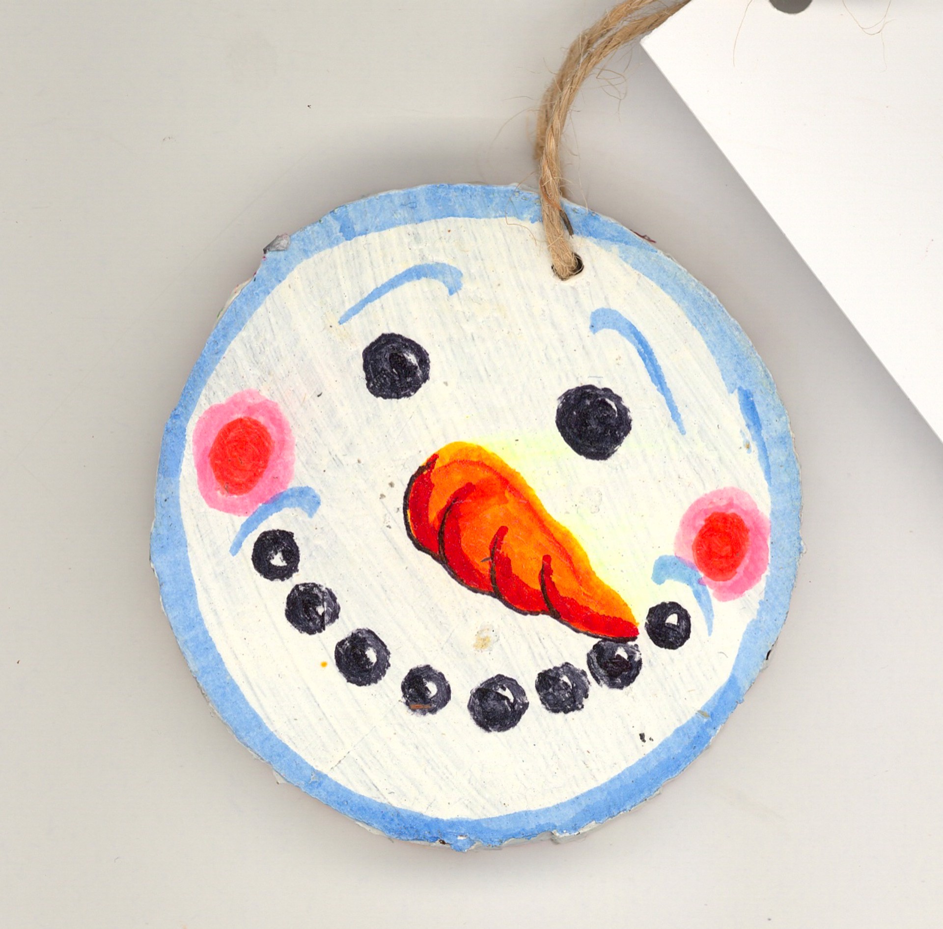 Snowman/Tree by the Fire (ornament) by CeeJ Maples