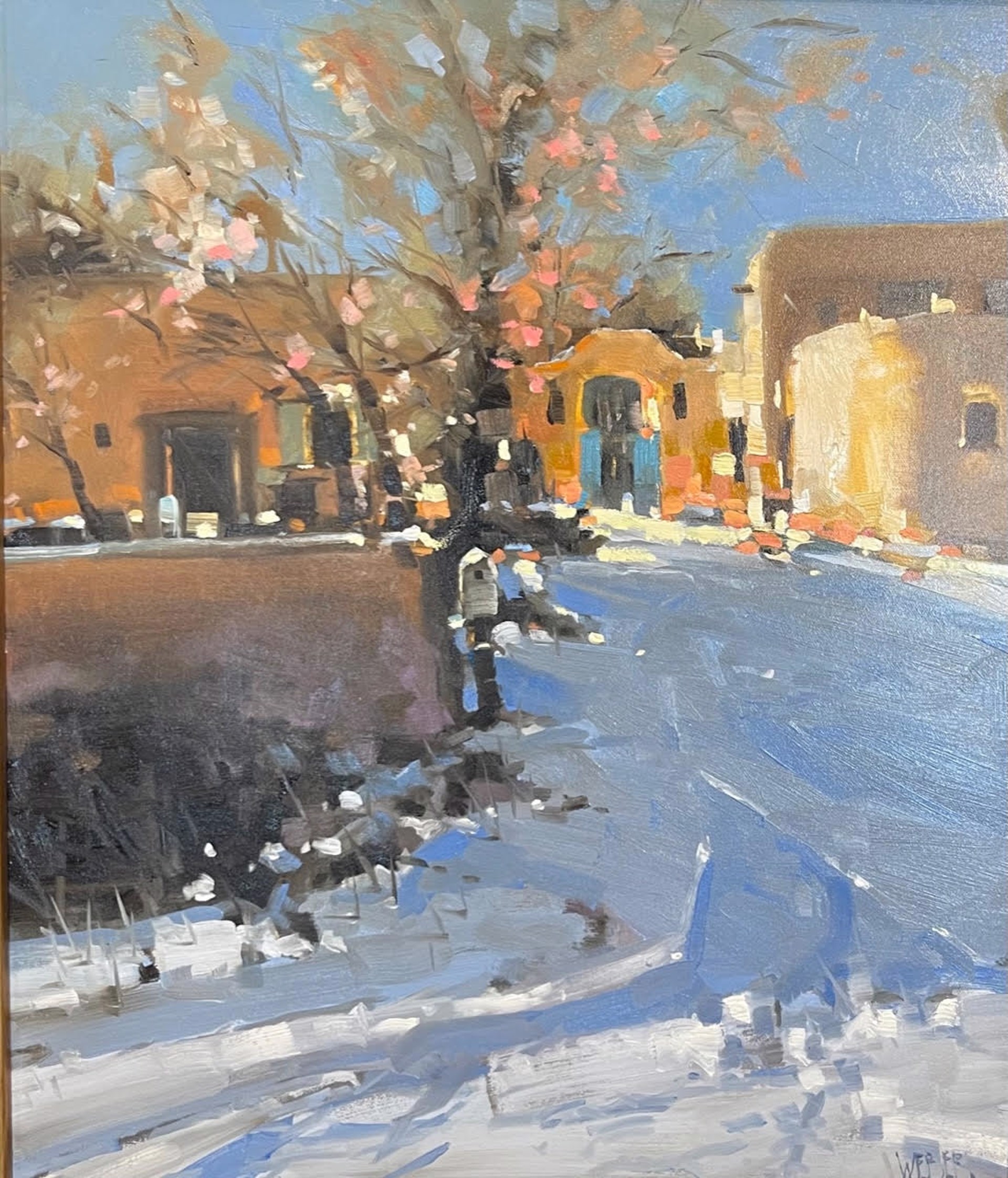 Snowy Morning on Acequia Madre by Donald Weber