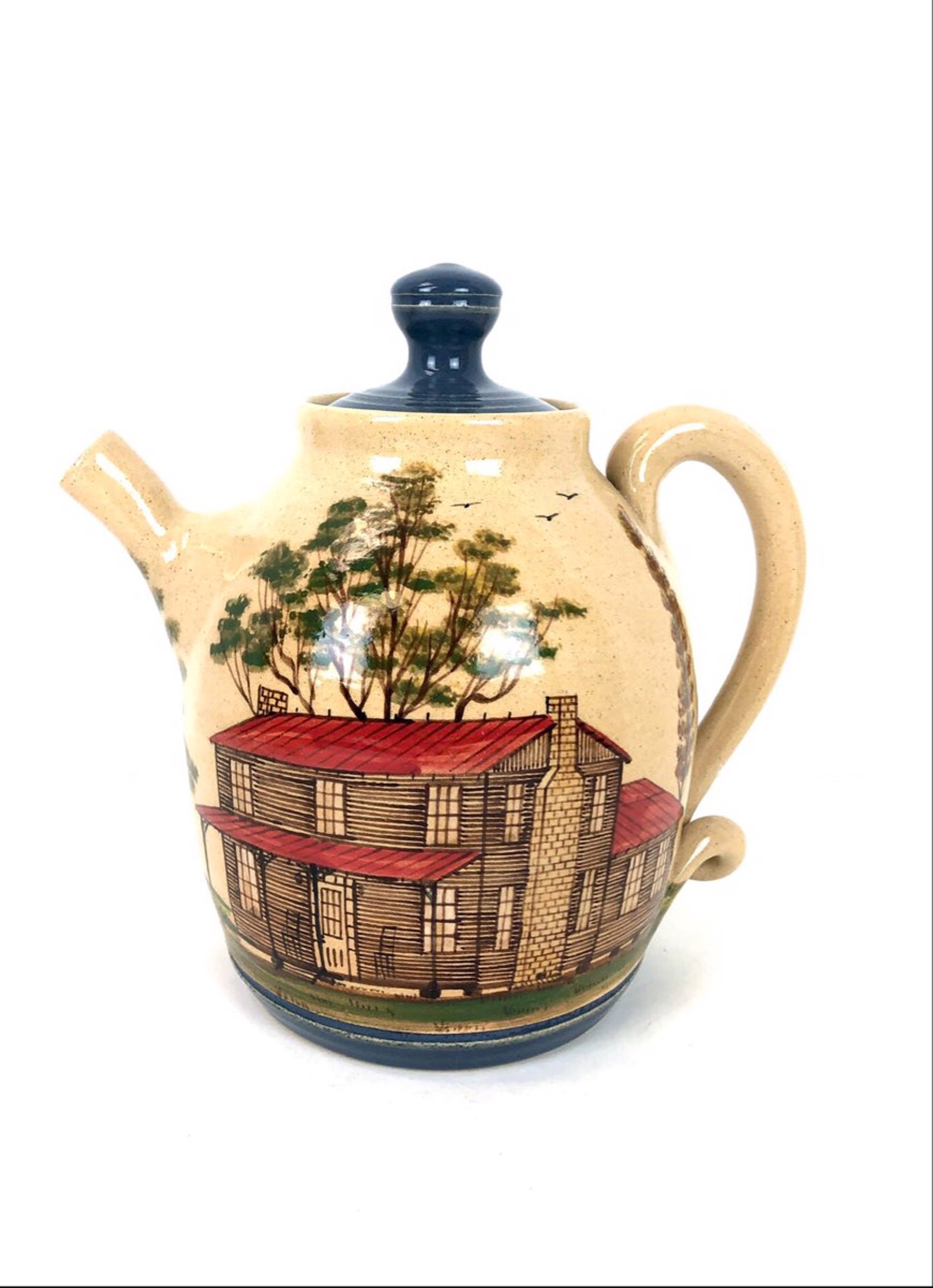 Blue Painted Teapot by Winton & Rosa Eugene