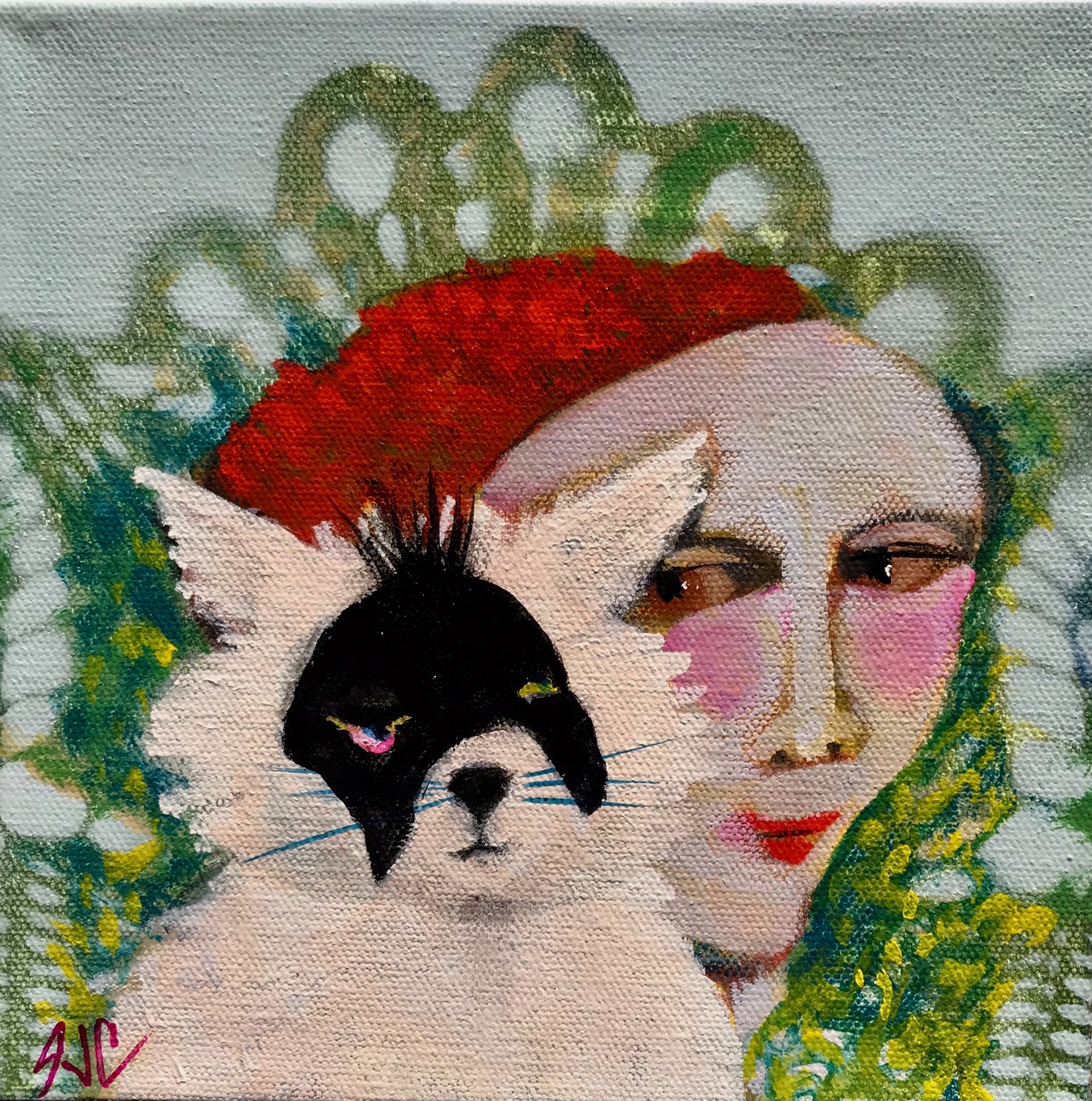 Bloody Mary and Her Fave Kitty "Hatchet" by Sandra J. Campbell