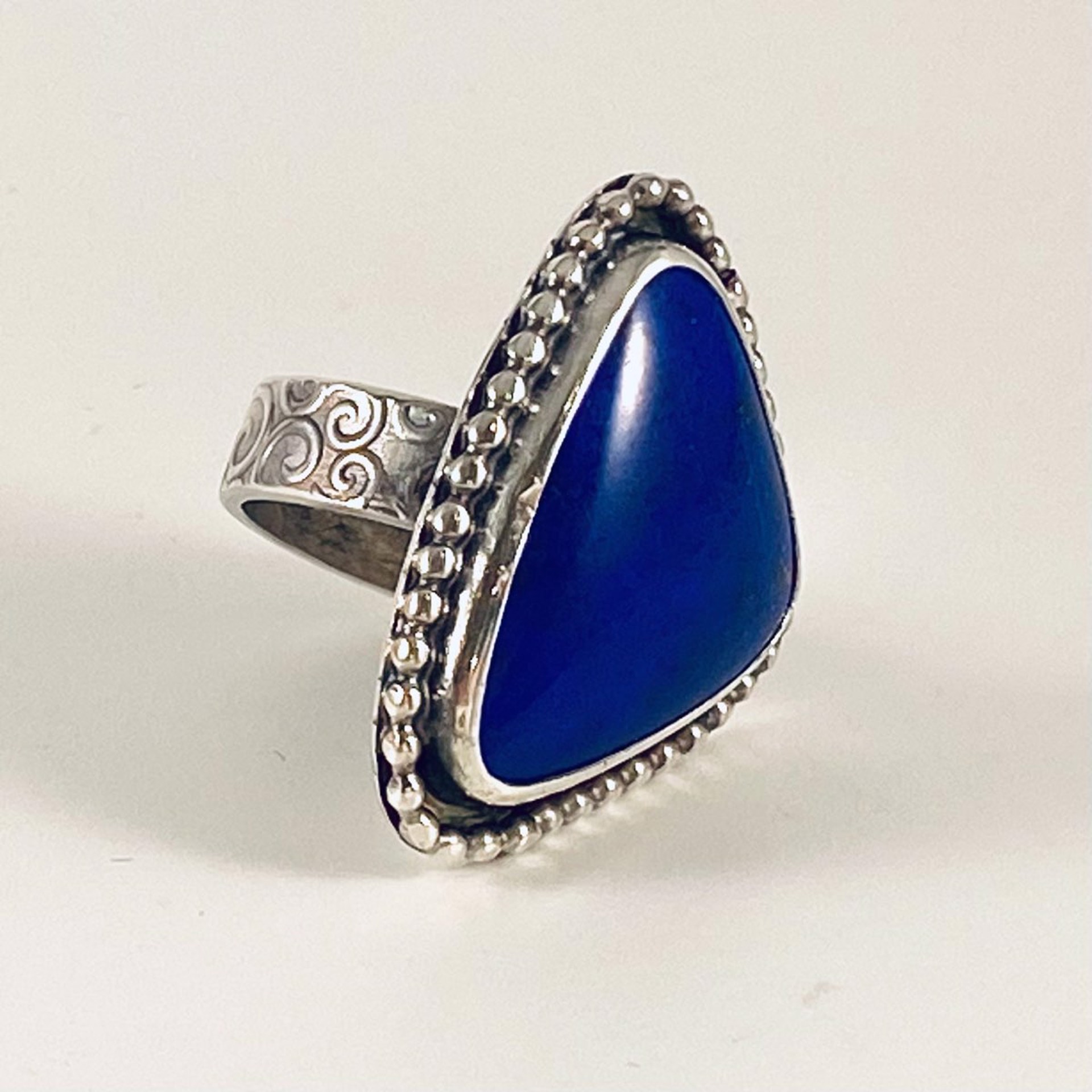 Triangle Lapis Lazuli Ring sz6.5 AB22-27 by Anne Bivens