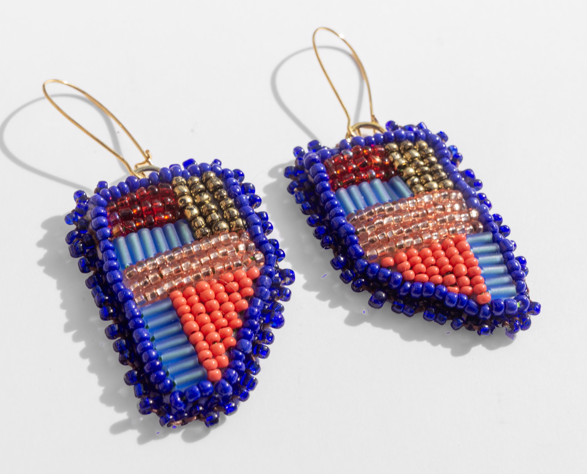 Patchwork earrings by Hattie Lee Mendoza