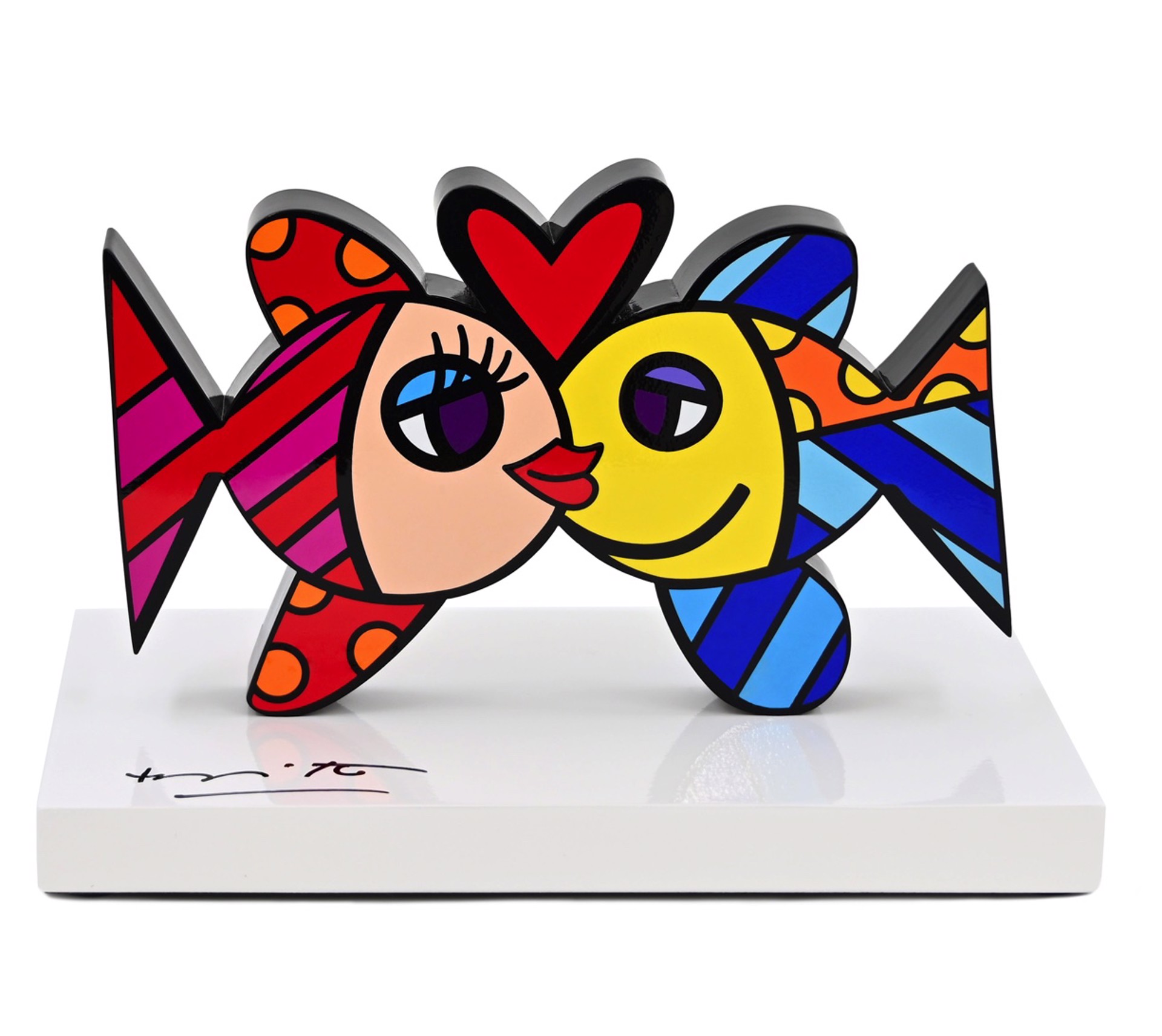DEEPLY IN LOVE (WHITE BASE) - LIMITED EDITION SCULPTURE by Romero Britto