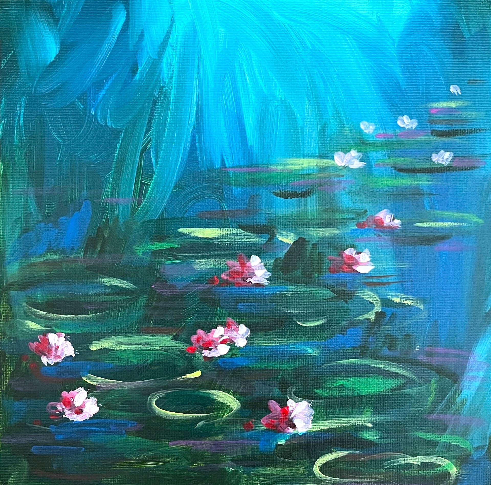Blue Waterlilies II by Elizabeth Cabell