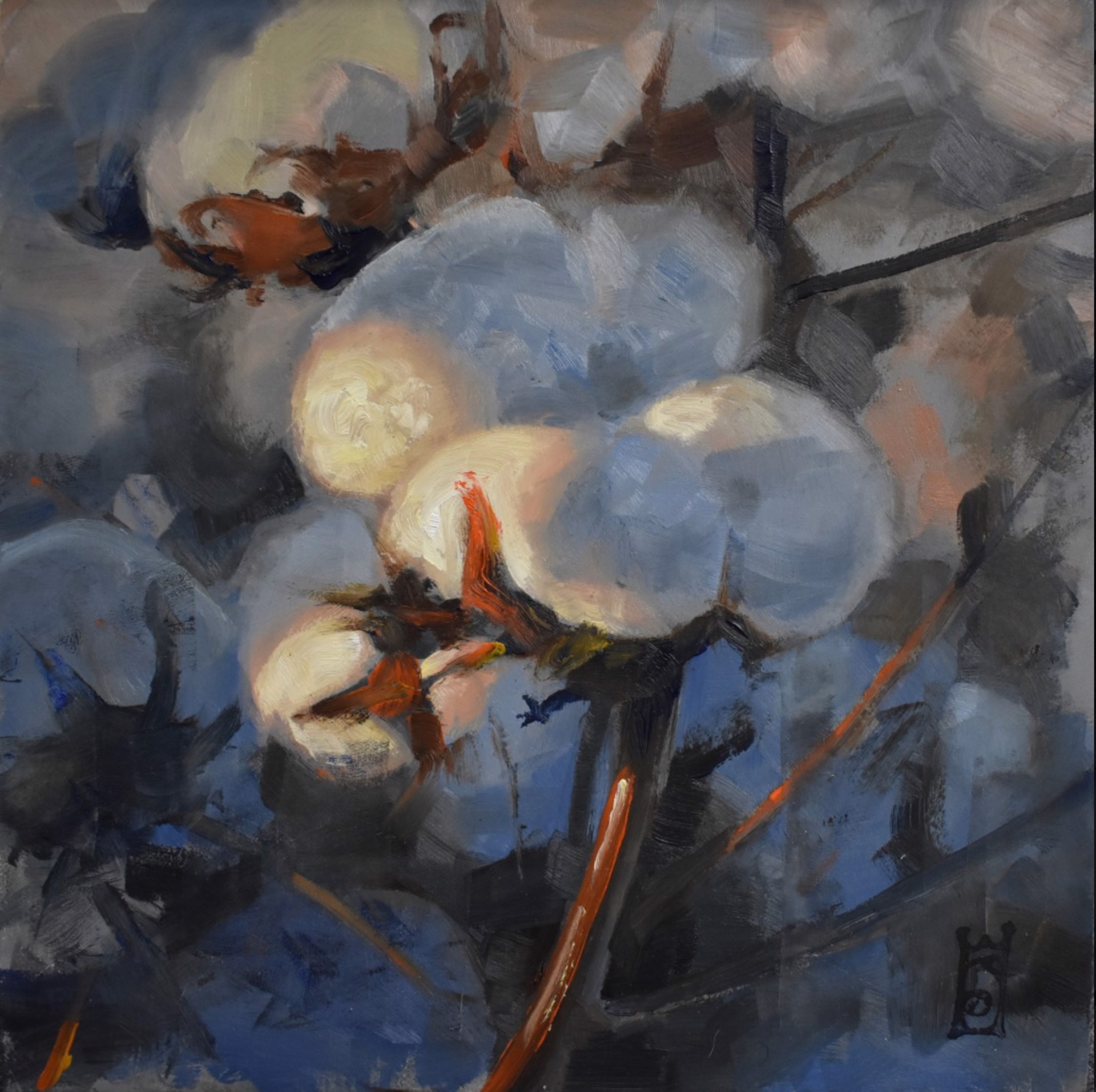 "Cotton Harvest I" original oil painting by Steven Walker