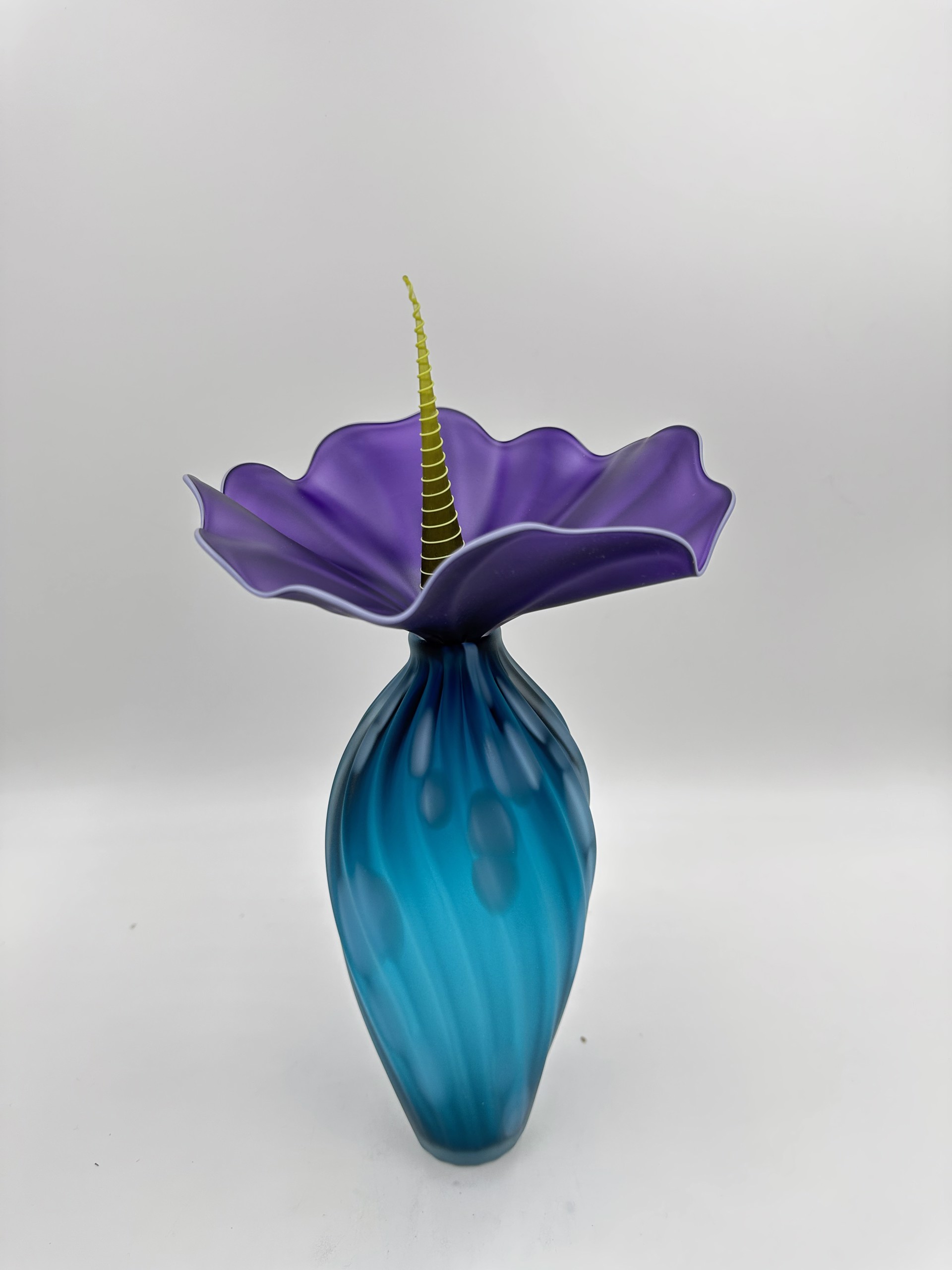 Bobtanical Spotted Tall - Sea Green/Red amethyst & Olive by Kliszewski Glass