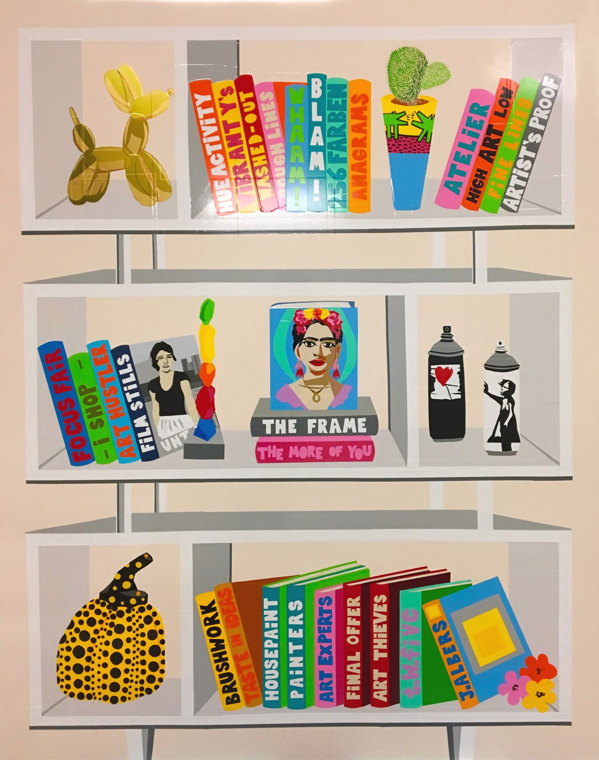 Vibrant Art Bookshelf by t.w.five