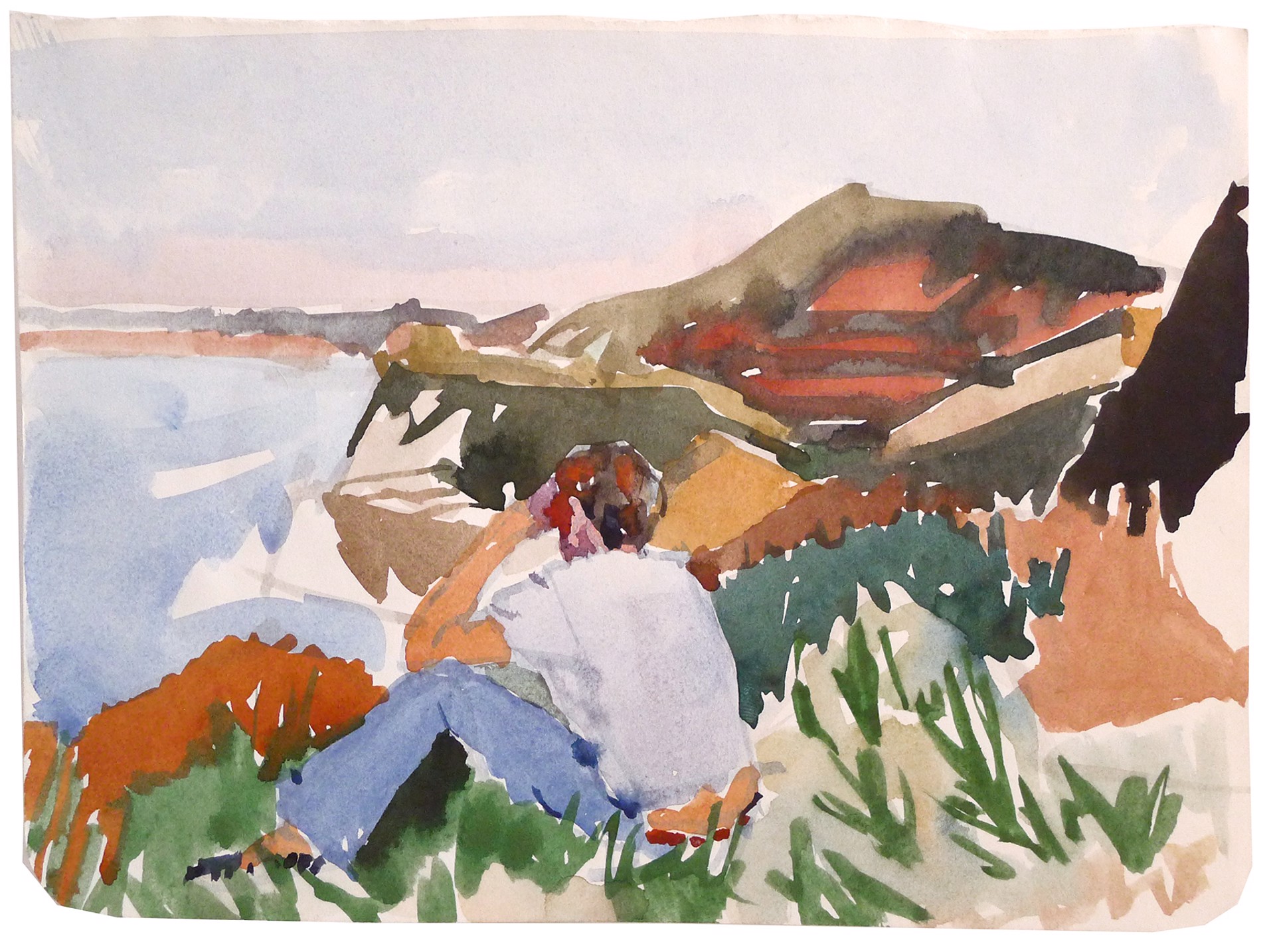 Maine Studies IV (Malcom On Cliff) by Sheila Gardner