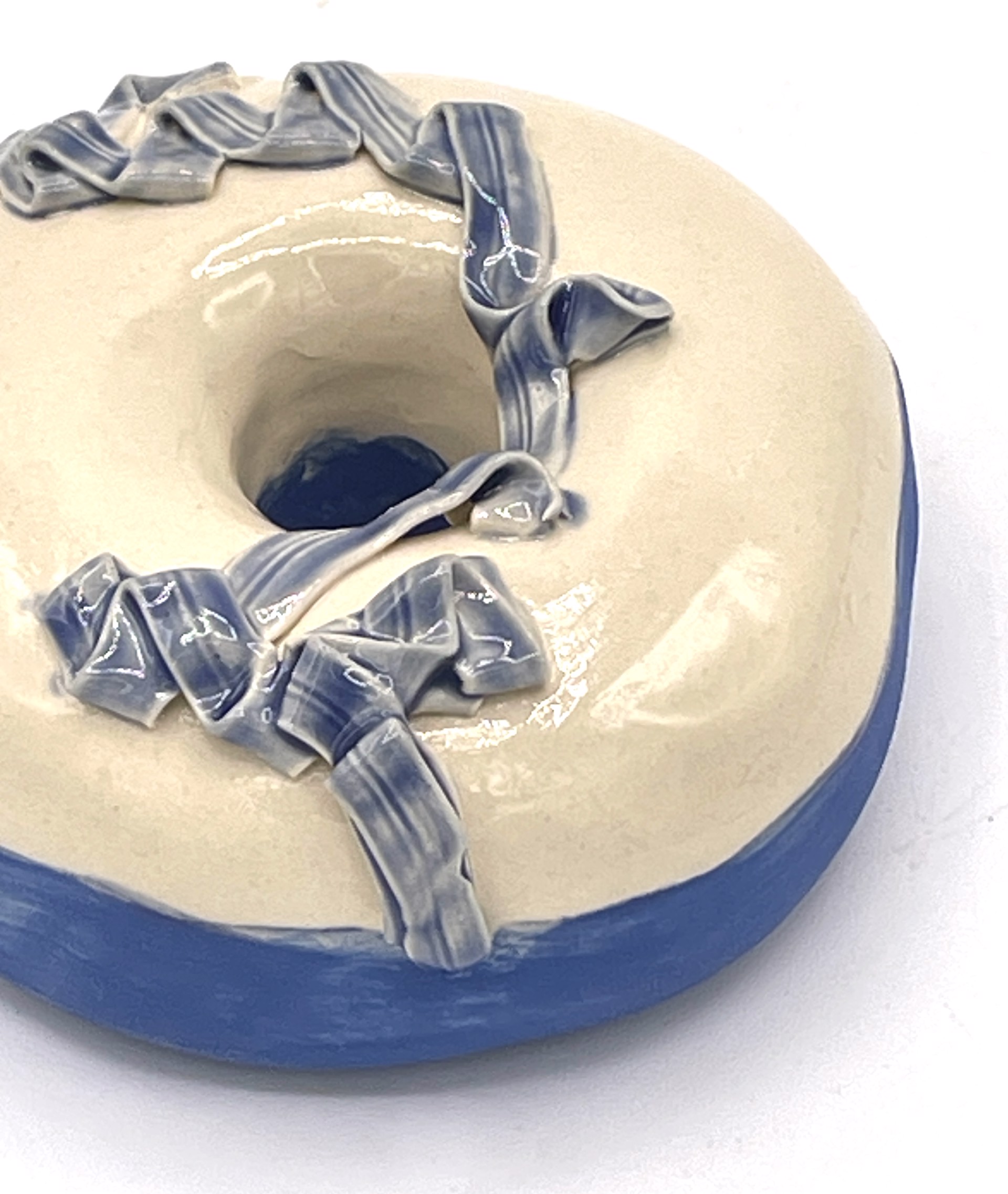 Blue Ribbon Wall Donut by Liv Antonecchia