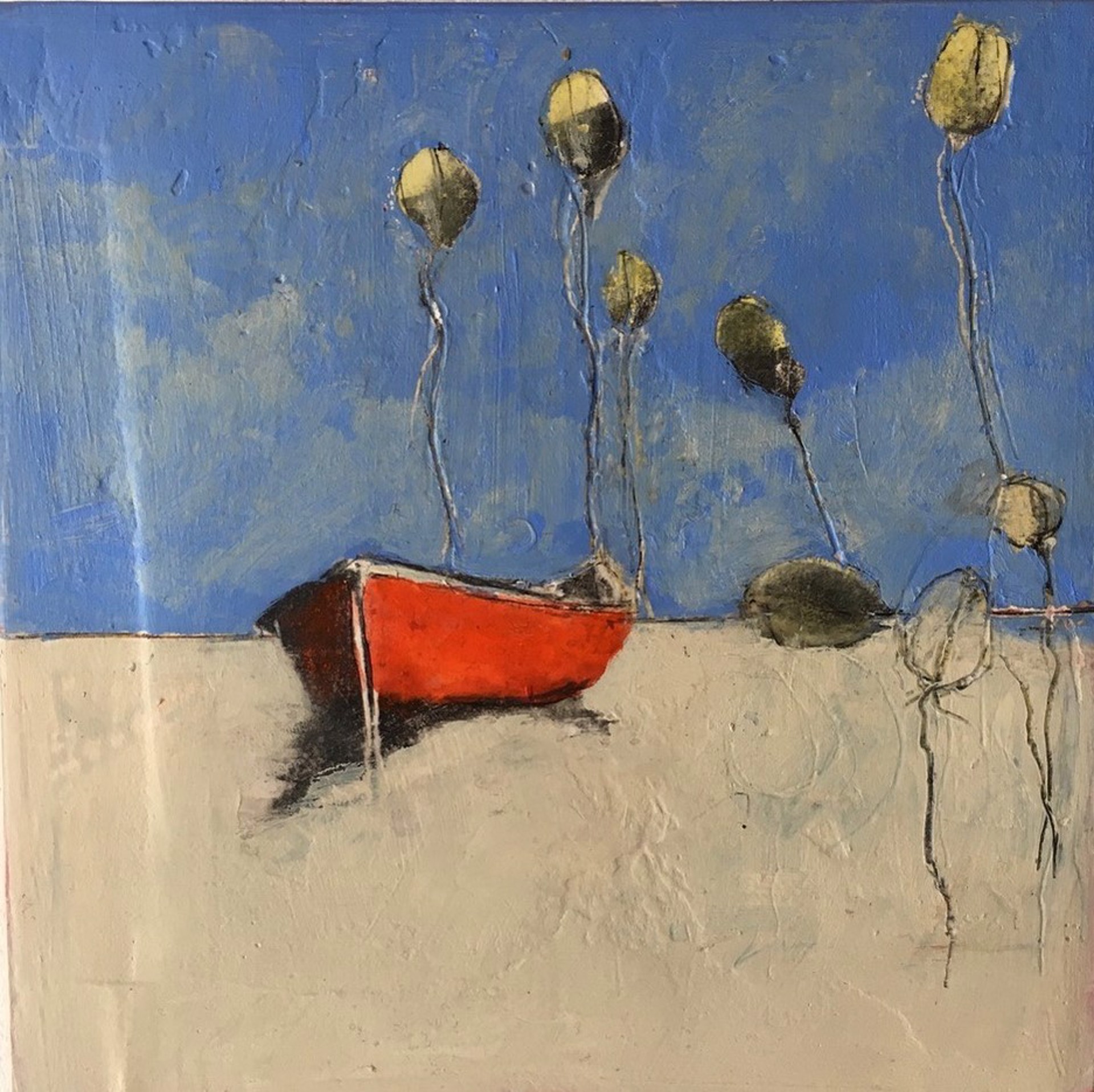 SEED PODS WITH BOAT by PATRICIA WHEELER