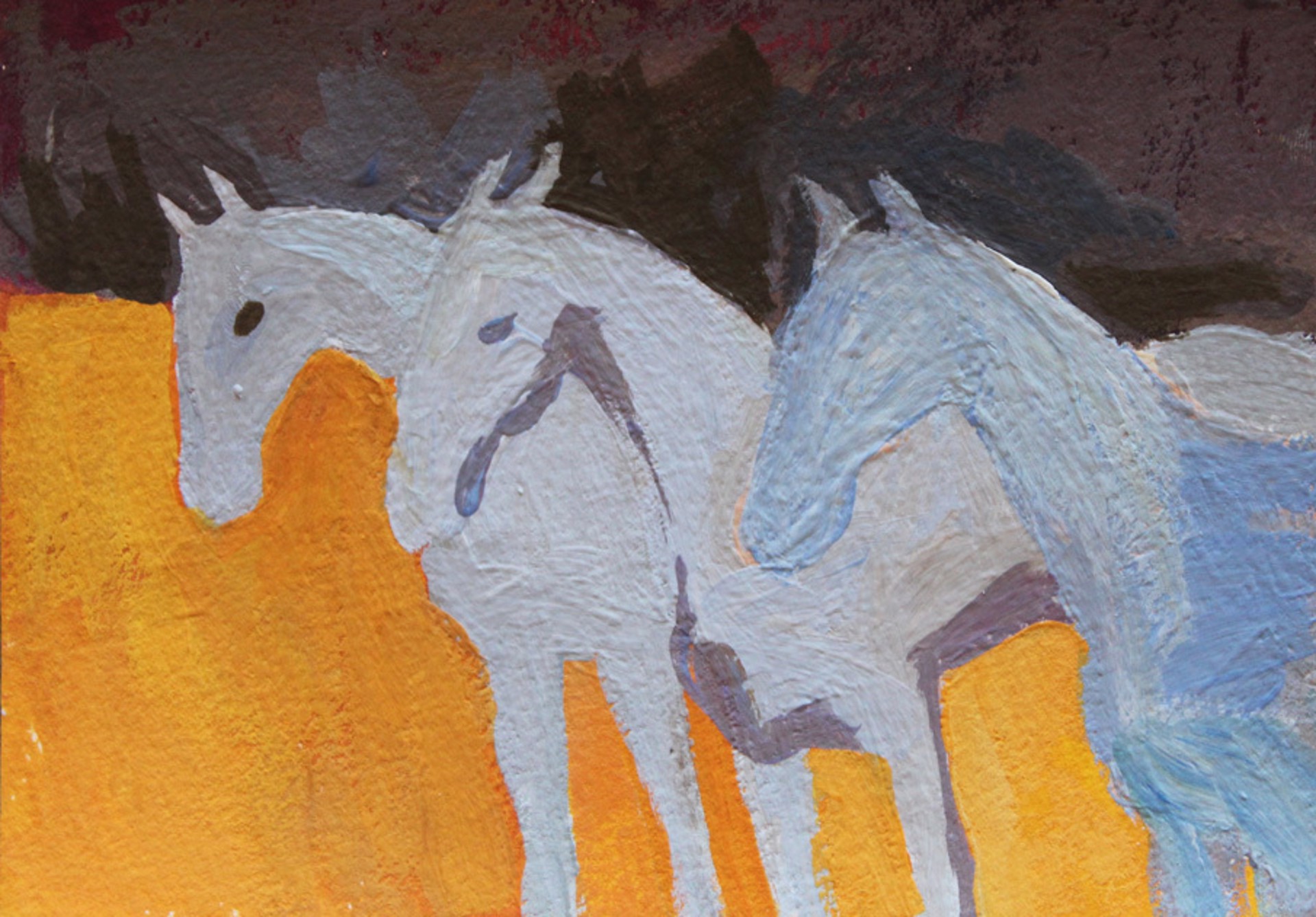 3 Blue Horses by Larisa Aukon