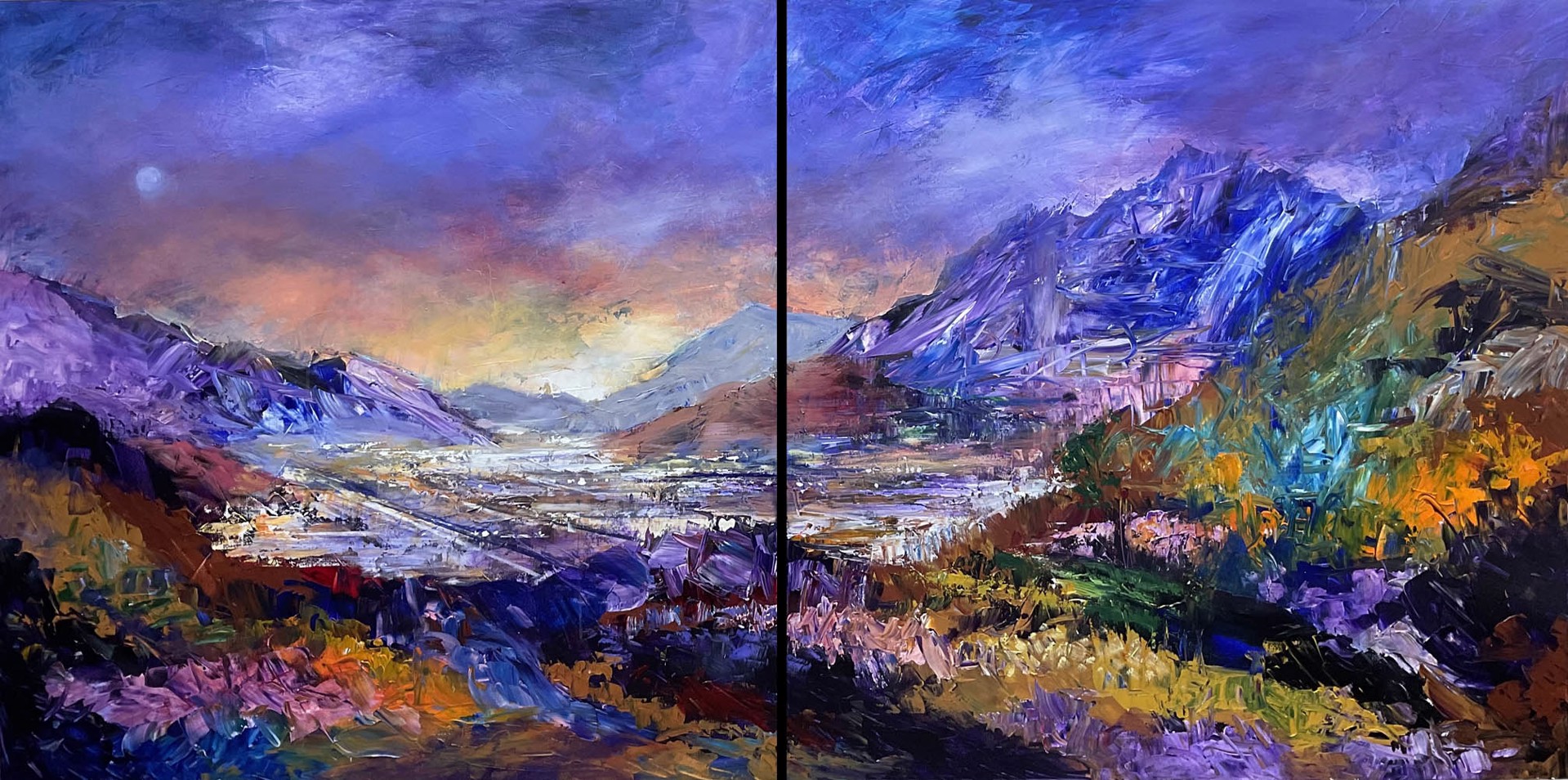 Moonrise (diptych painting) by Bruce MARION