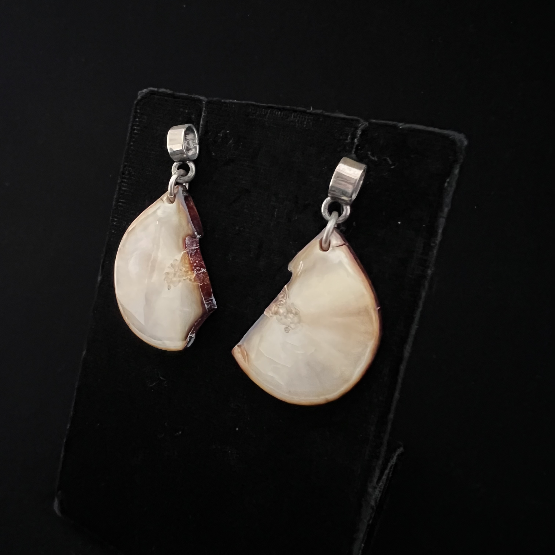 Walrus Tusk Natural Edge Post Earrings by Rex Foster