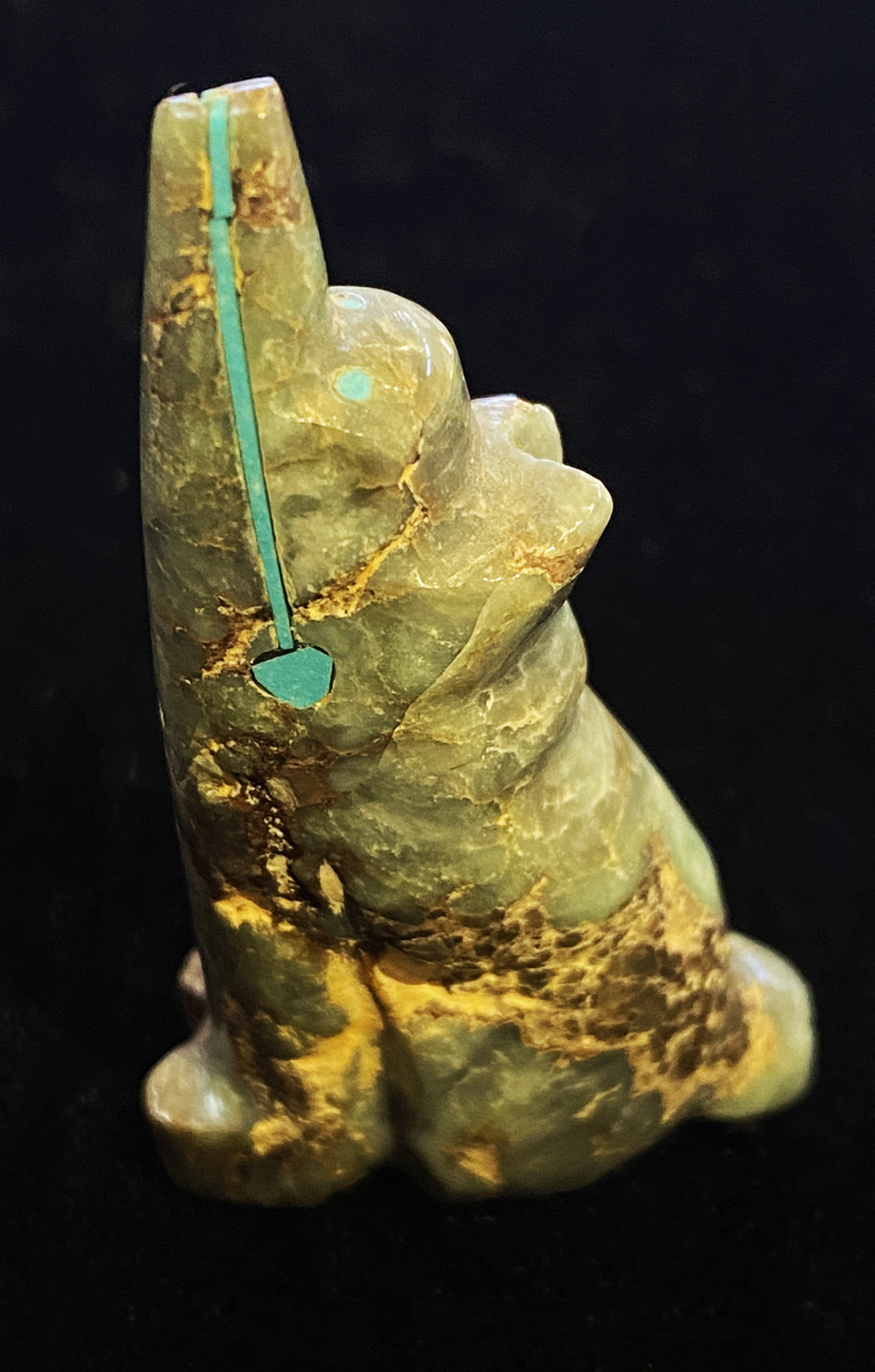 Coyote Fetish with Turquoise by Artist Unknown