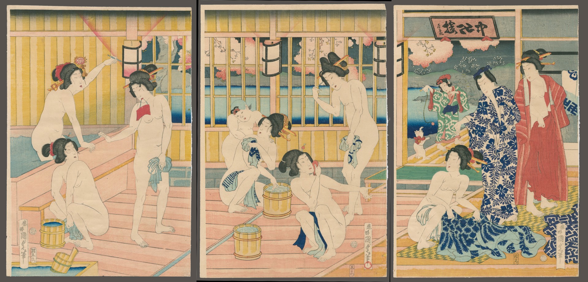 The Nakamanjiro Public Bath by Kunisada II