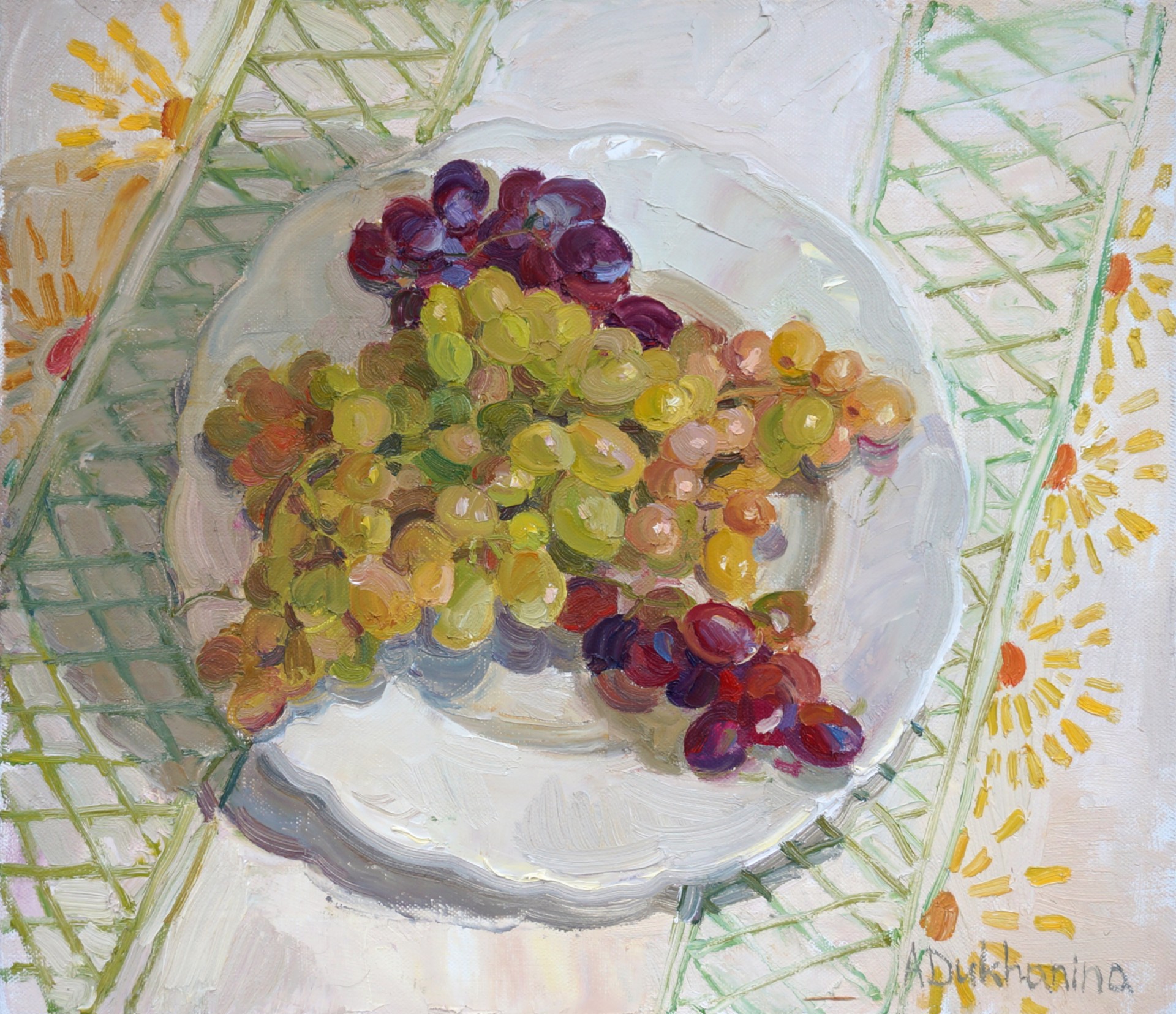 "Grapes" original oil painting by Anastasia Dukhanina