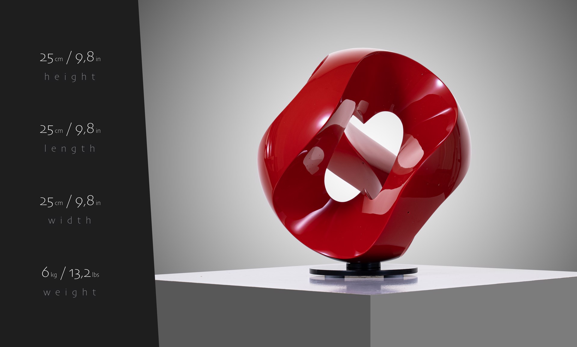 "Heart" Red Opaque by Vlastimil Beranek