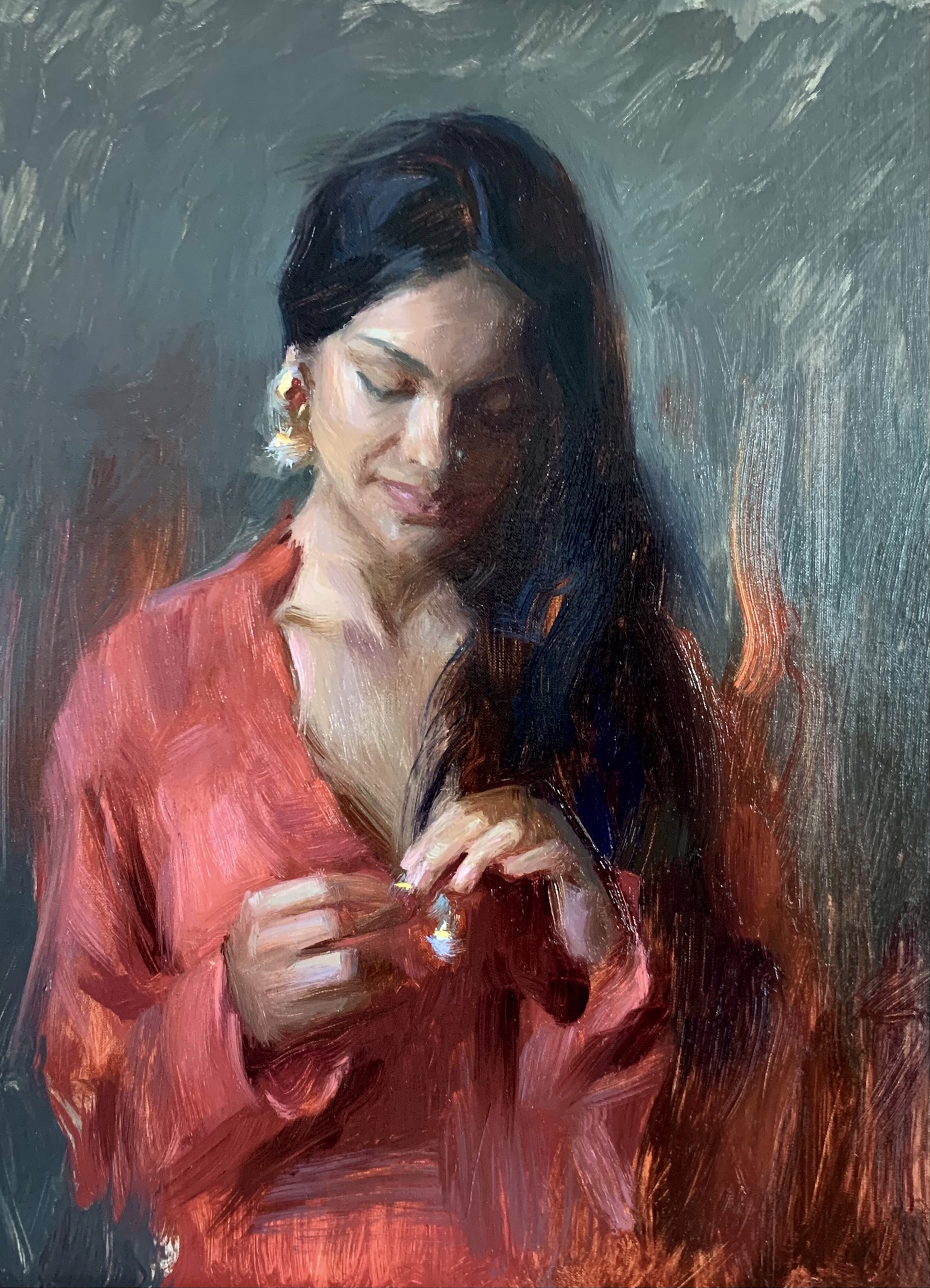 Contemplation in Red by Suchitra Bhosle