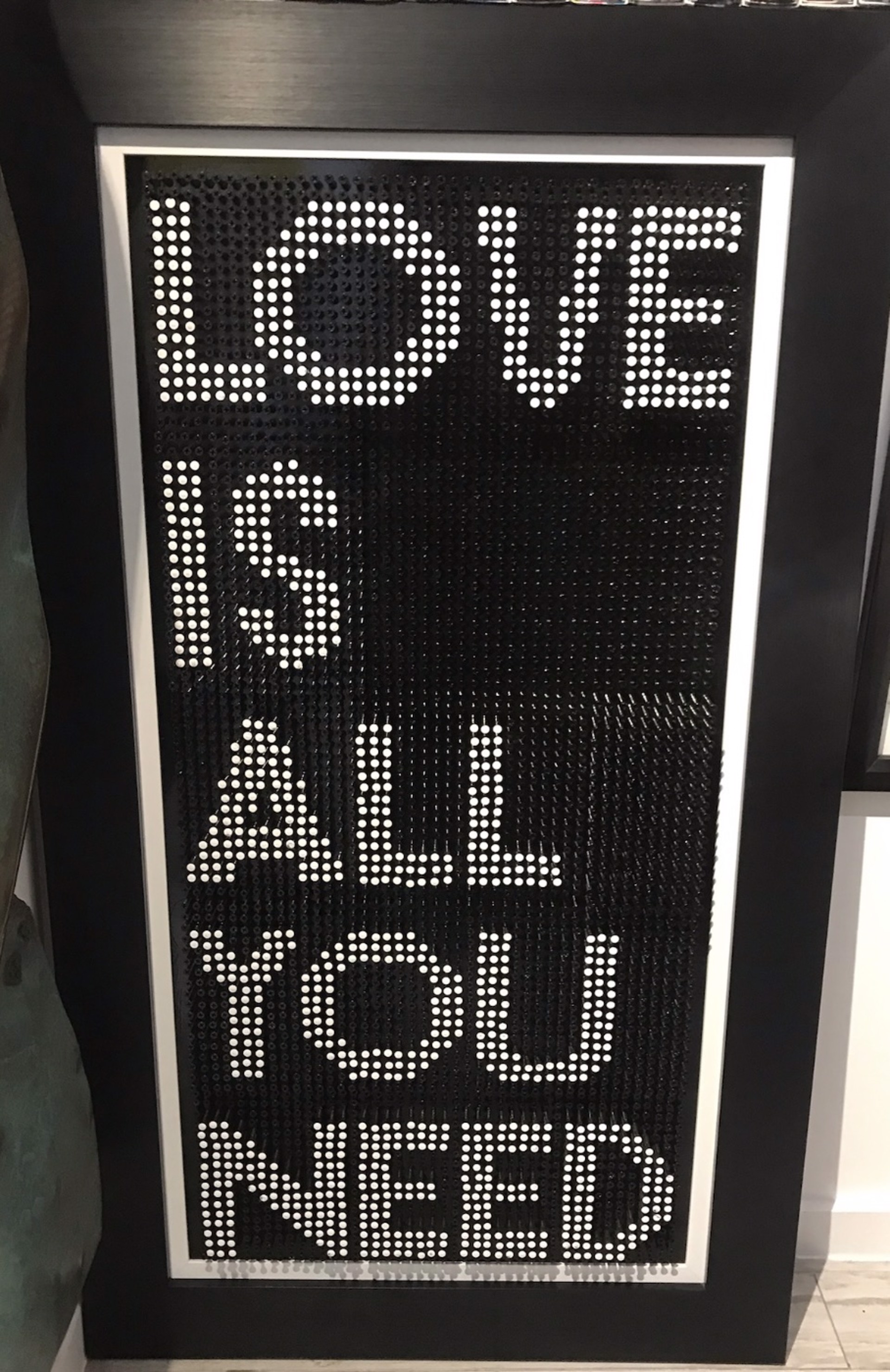 Black & White "All You Need Is Love" by Screw Art Board by Efi Mashiah