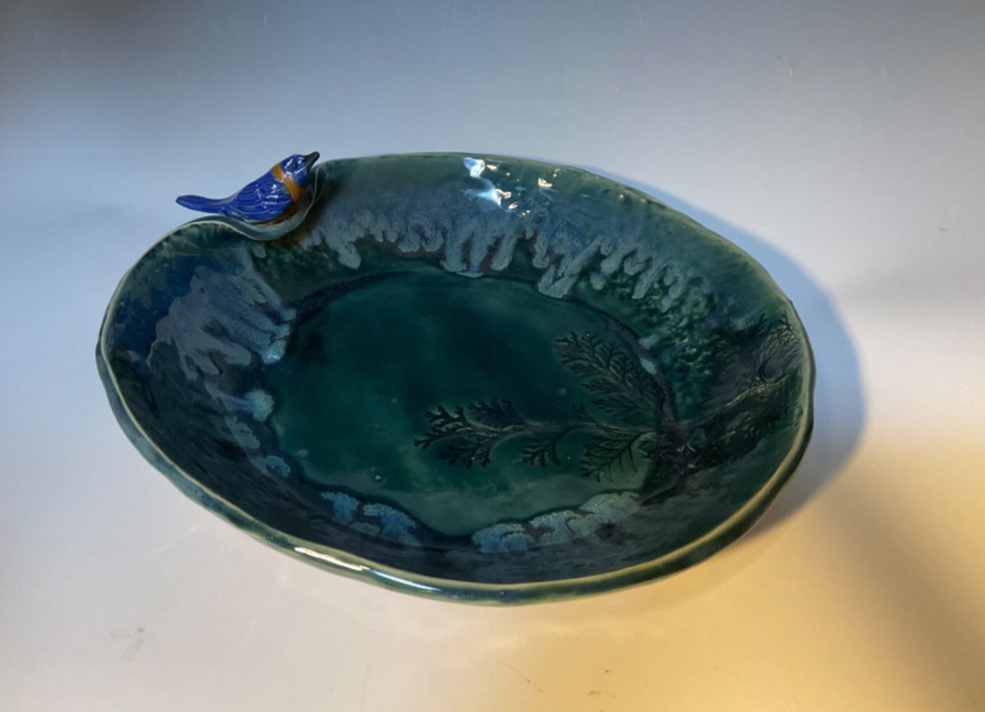 Bluebird on Bowl by Anna M. Elrod