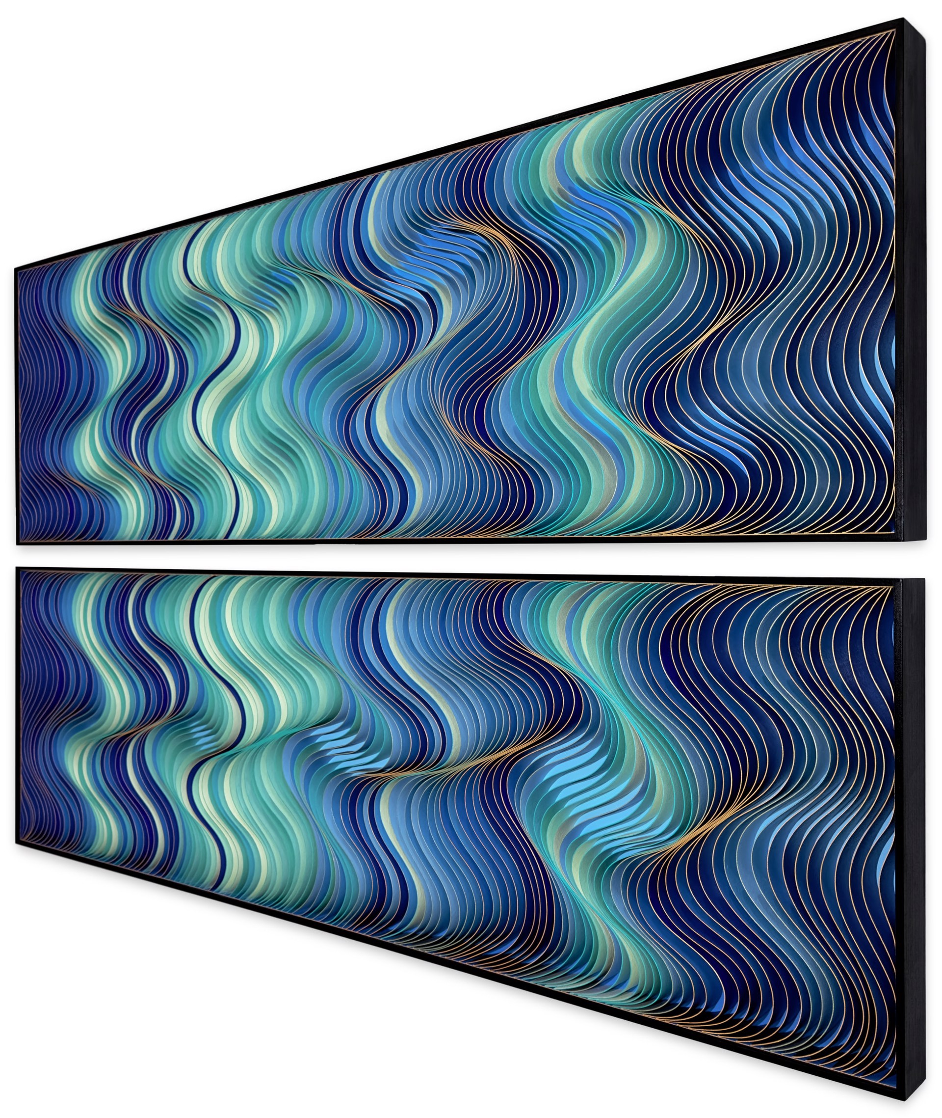 Stallman Studio - Stallman Studio Emerald Splash I, 2023 Sculpted canvas and acrylic - Sculpted canvas art