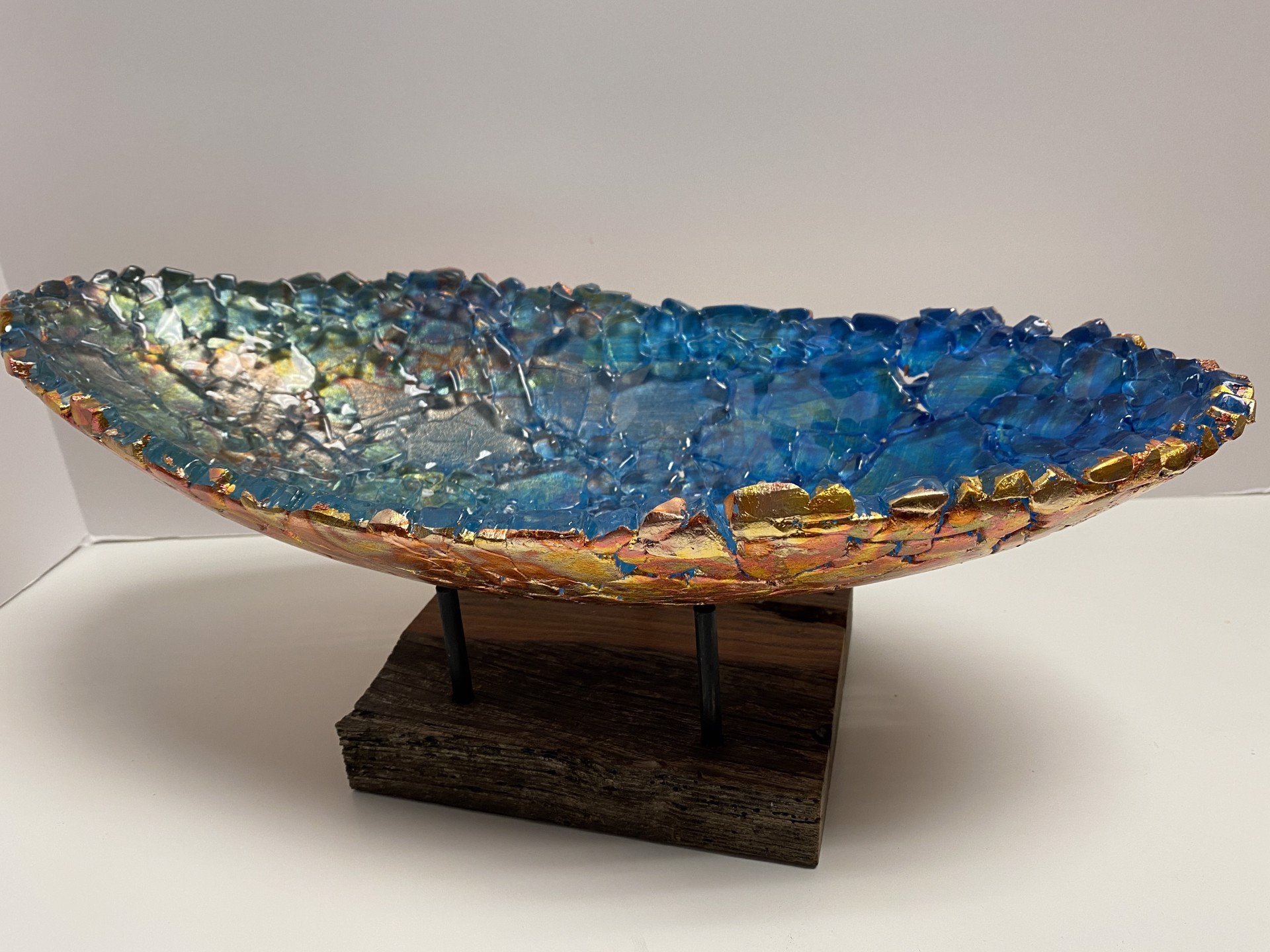 Elevated Oblong Vessel (Blue) by Mira Woodworth