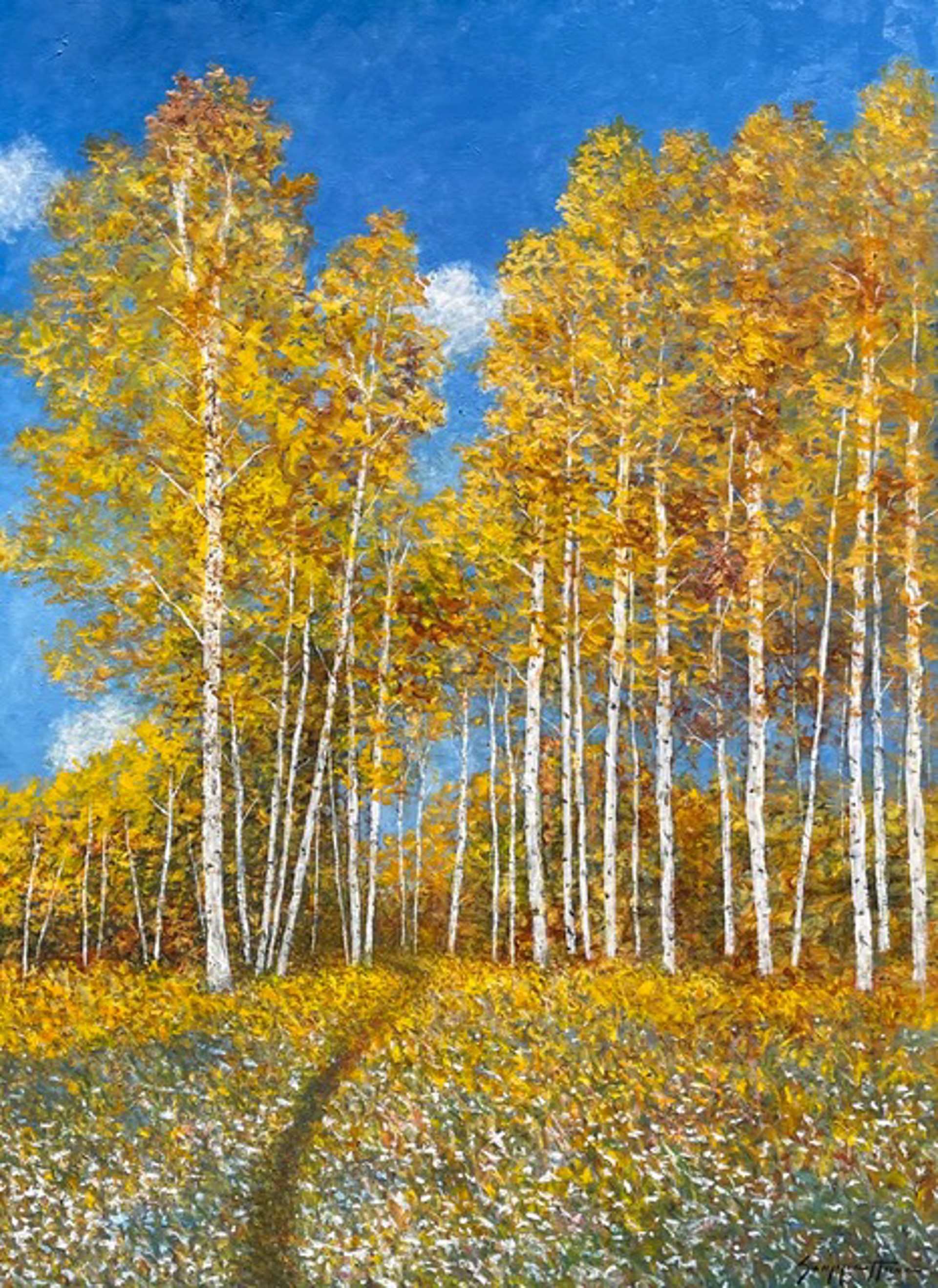 Golden Birches by James Scoppettone