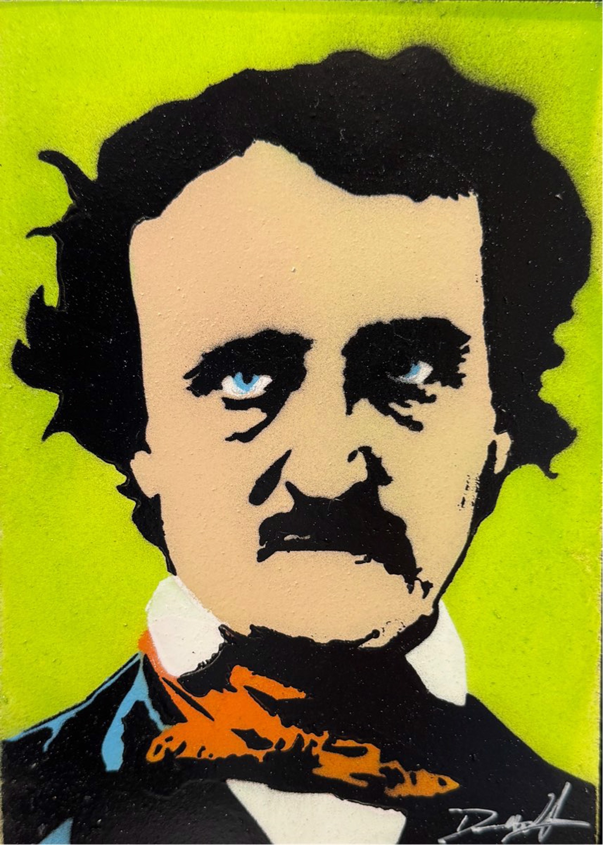 Warhol Poe, Cream on Lime by Dennis Wells
