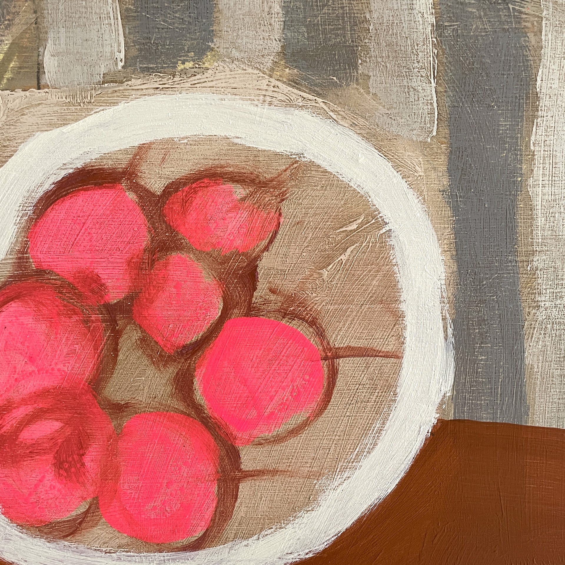 Cherries and Bittersweet on Table by Rachael Van Dyke